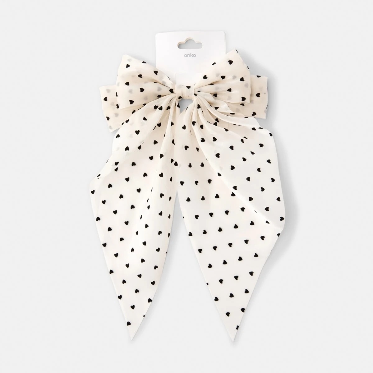 6 White Heart Barrette Large Bow Hair Clip, 6 of 6