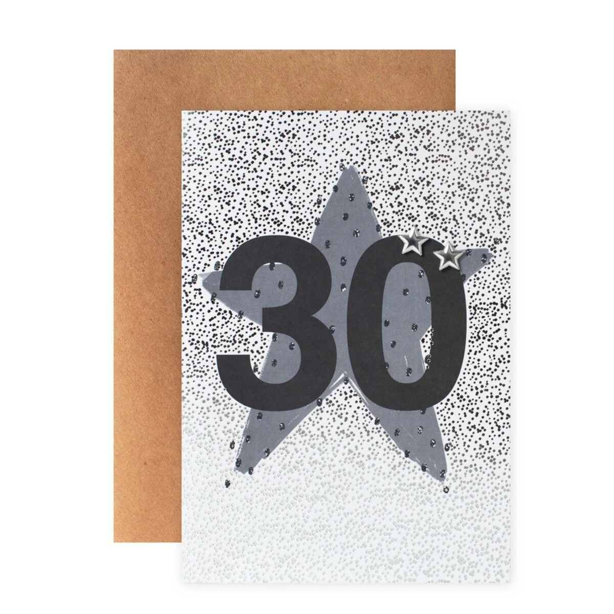 1 Connections from Hallmark 30th Birthday Card - Silver Stars and Dots, 1 of 3