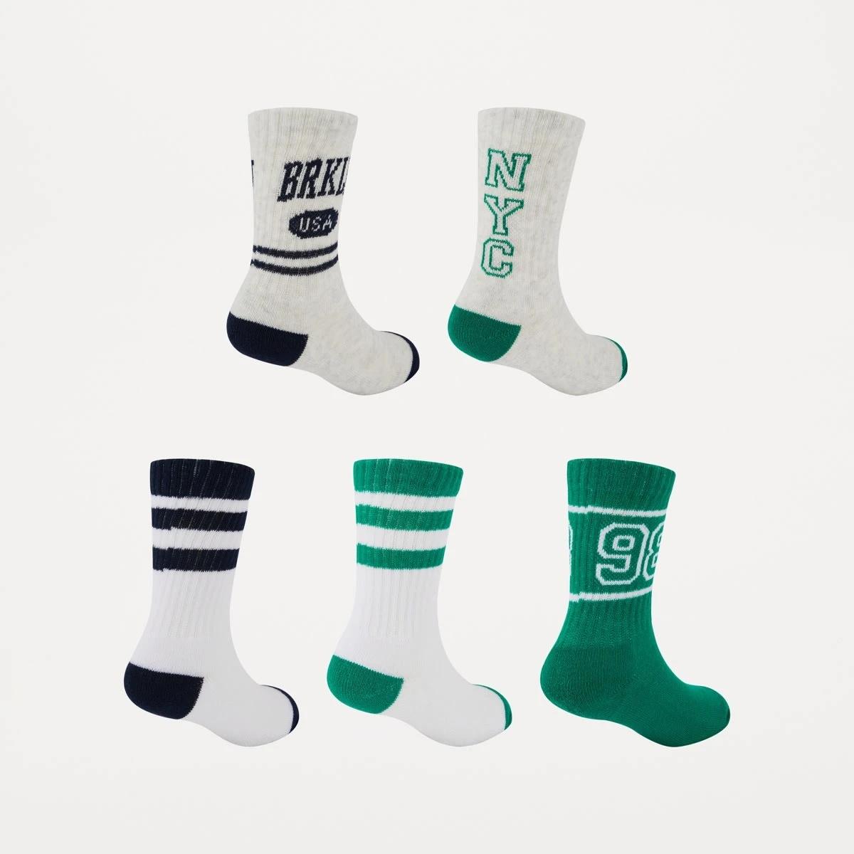 2 5 Pack Crew Socks GREEN VARSITY, 2 of 3
