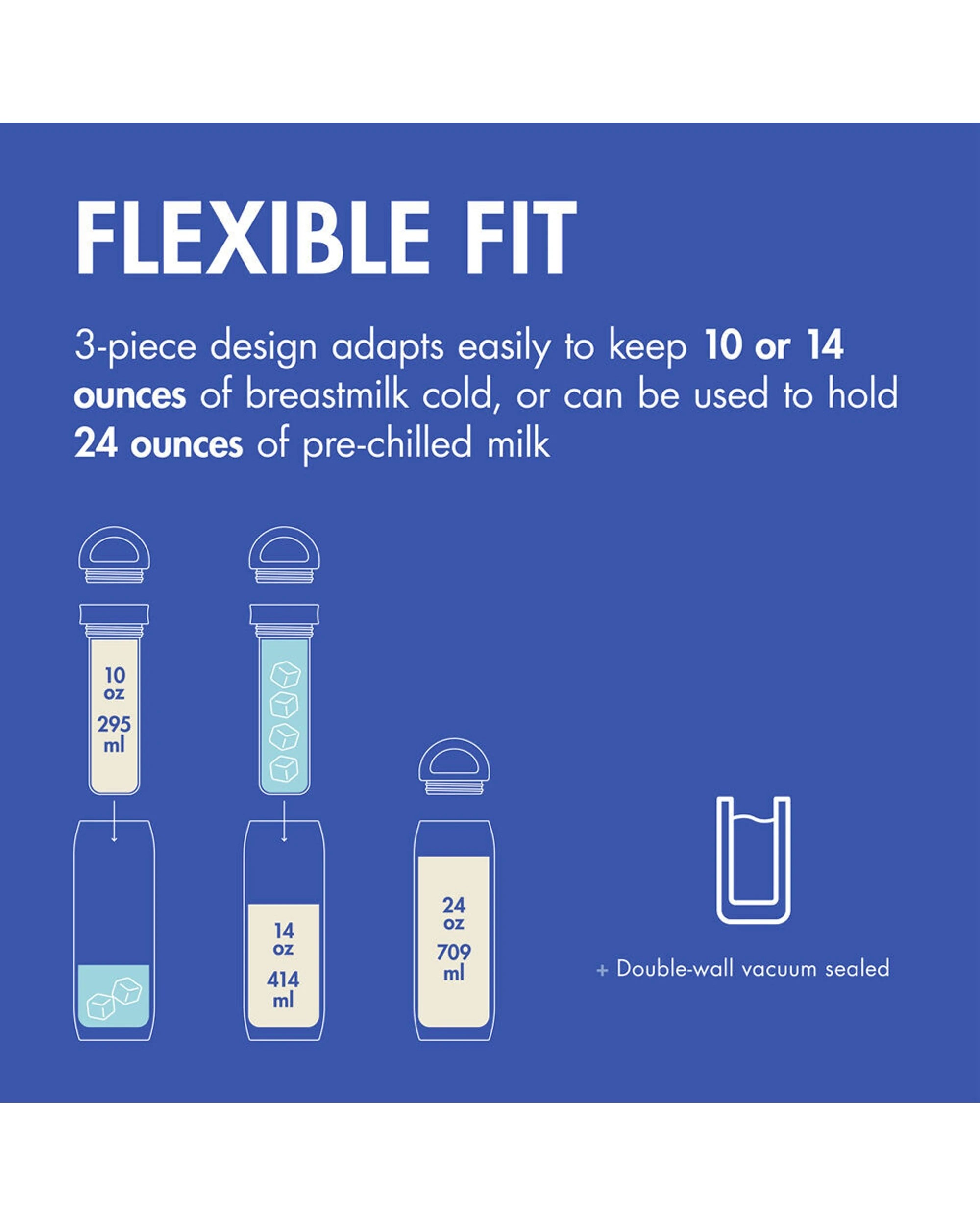 6 Boon Frosh Stainless Steel Breast Milk Storage Flask/Container 2PK 700ml - Blue, 6 of 8