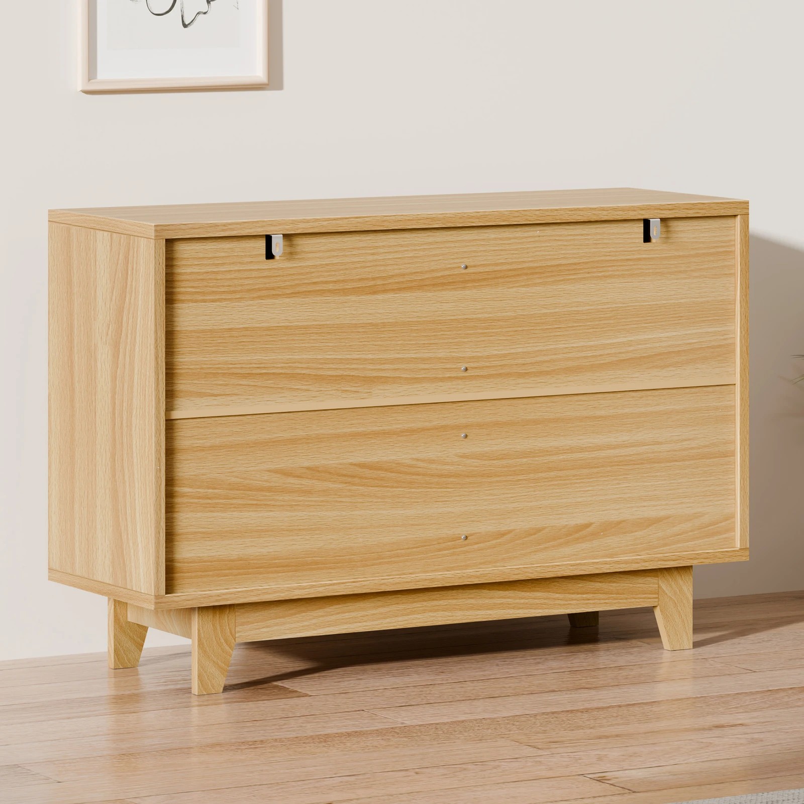 7 Alfordson 6 Chest of Drawers Rattan Storage Cabinet Dresser - Oak, 7 of 10