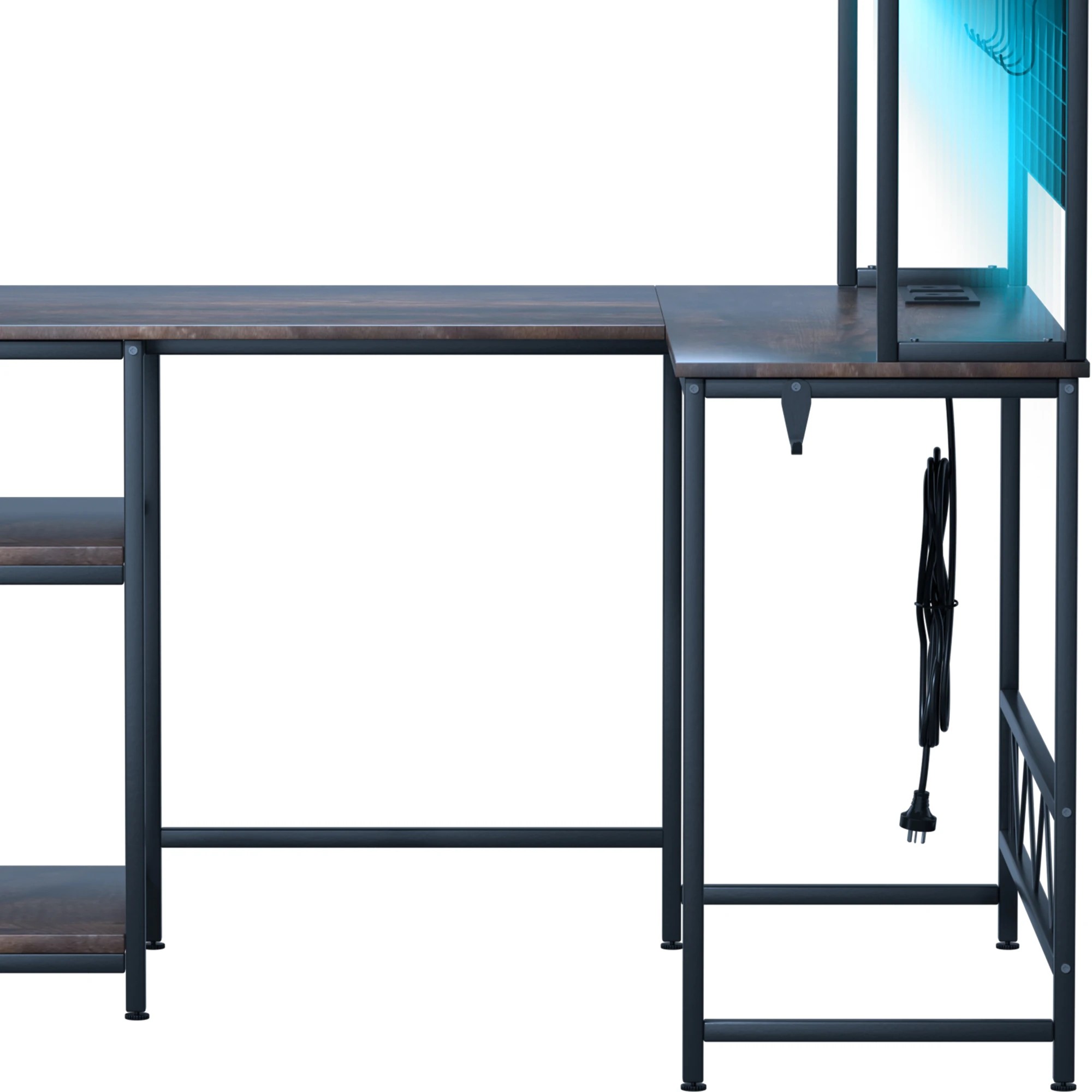 4 Levede L-shaped Led Computer Desk Brown
 - Brown
 - Brown
 - brown, 4 of 6