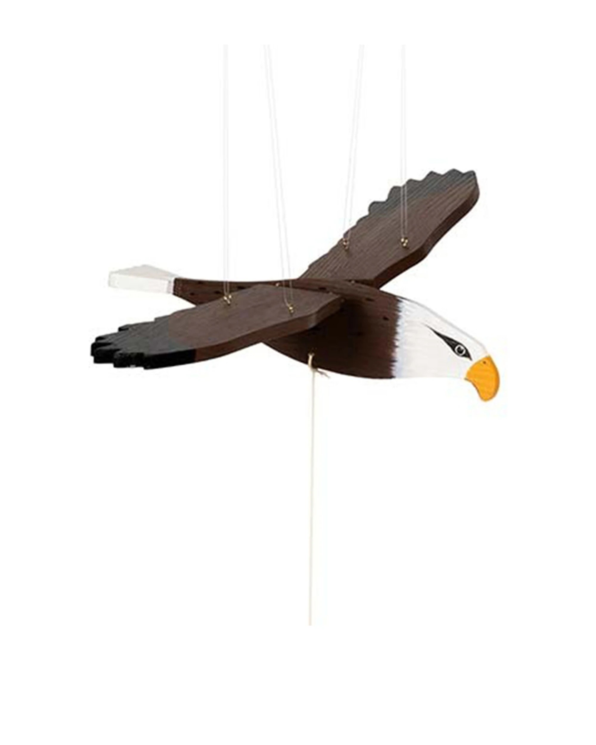 1 Alfresco Flying Eagle Timber 27cm Animal Sculpture Garden Display Decor - Natural, 1 of 2