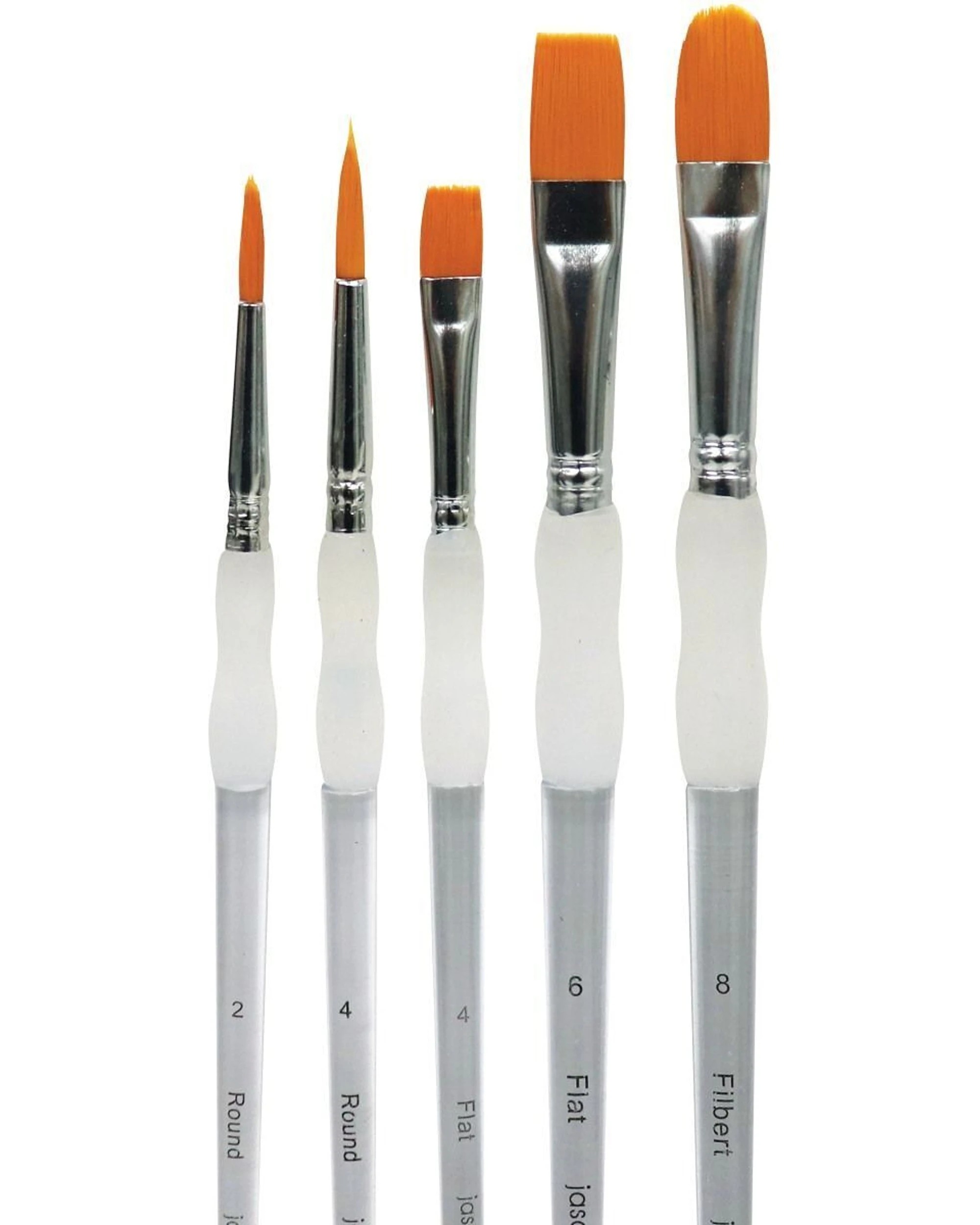 3 Jasart 3x 5pc Soft Grip Synthetic Bristles Round Brush Set - Black, 3 of 3