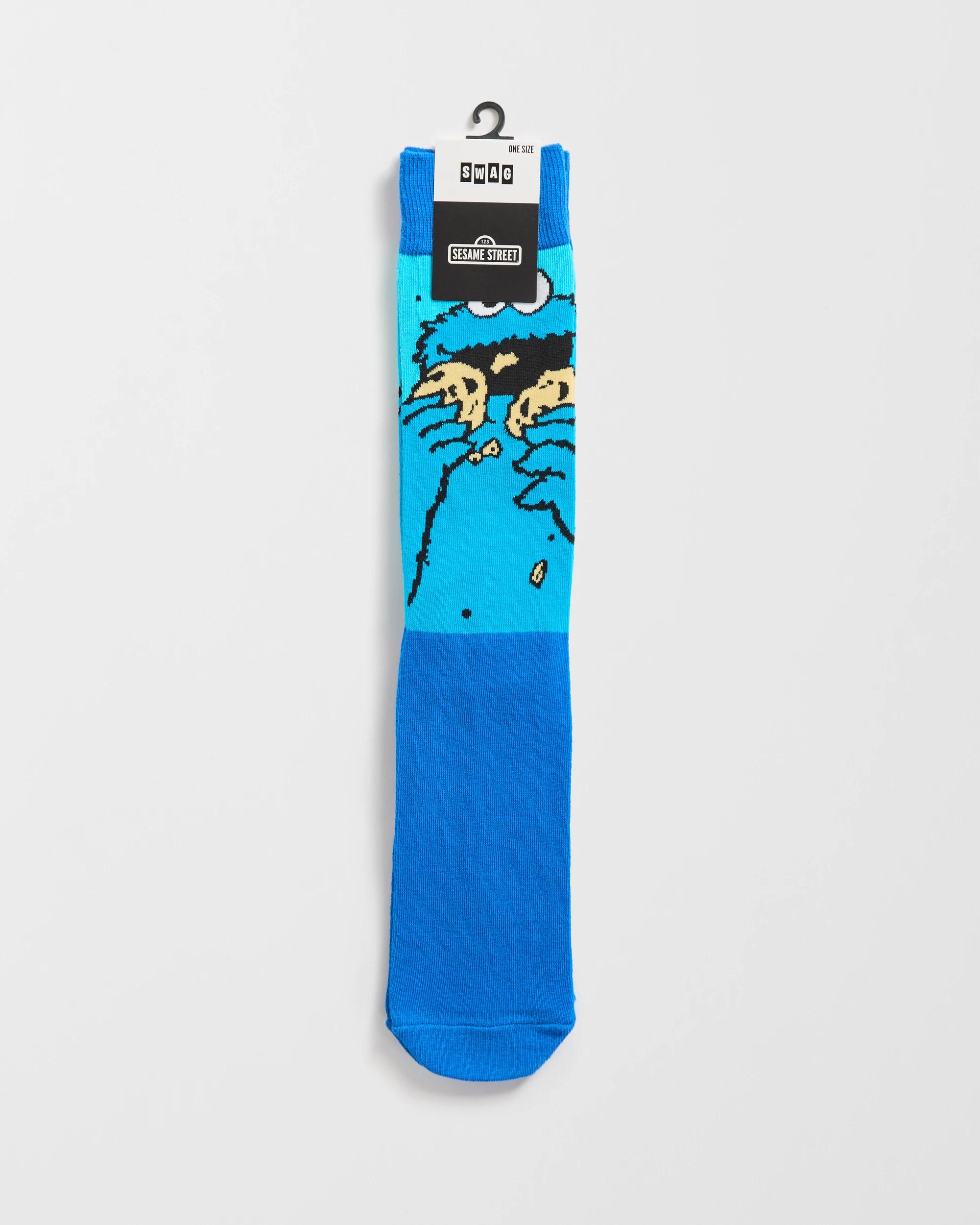 2 Cookie Monster Licensed Crew Socks - Swag COOKIE MONSTER, 2 of 3