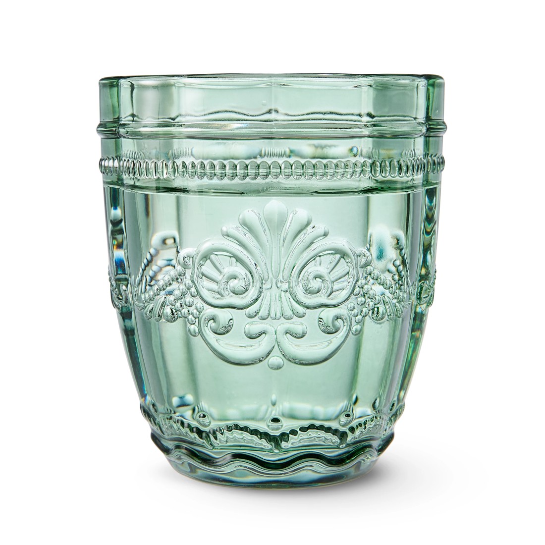 3 6 Green Ornate Tumbler Glasses, 3 of 5