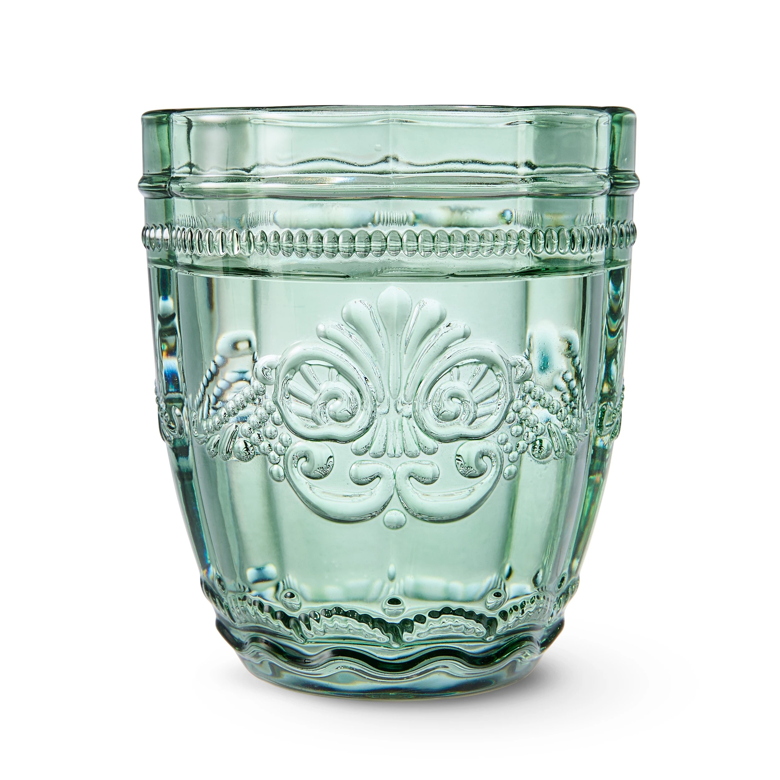4 6 Green Ornate Tumbler Glasses, 4 of 6