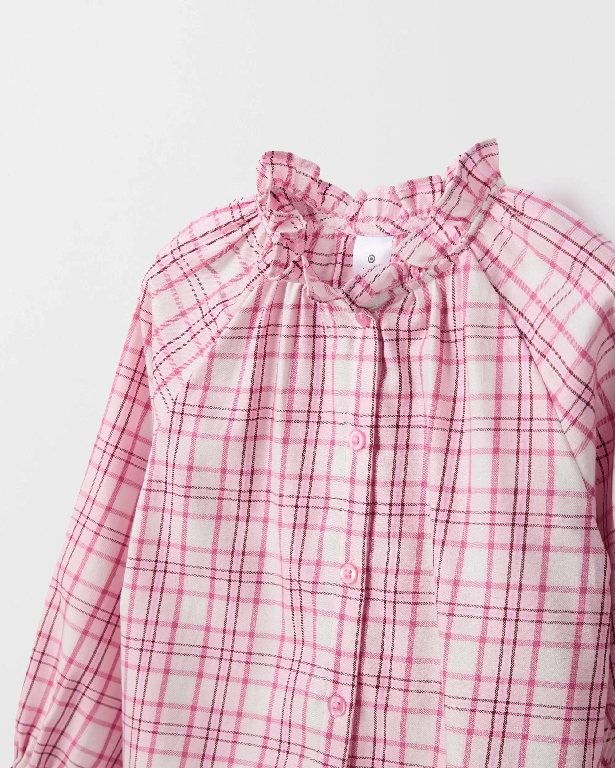 7 Target Kids Australian Cotton Fashion Woven Long Sleeve Top PINK, 7 of 7