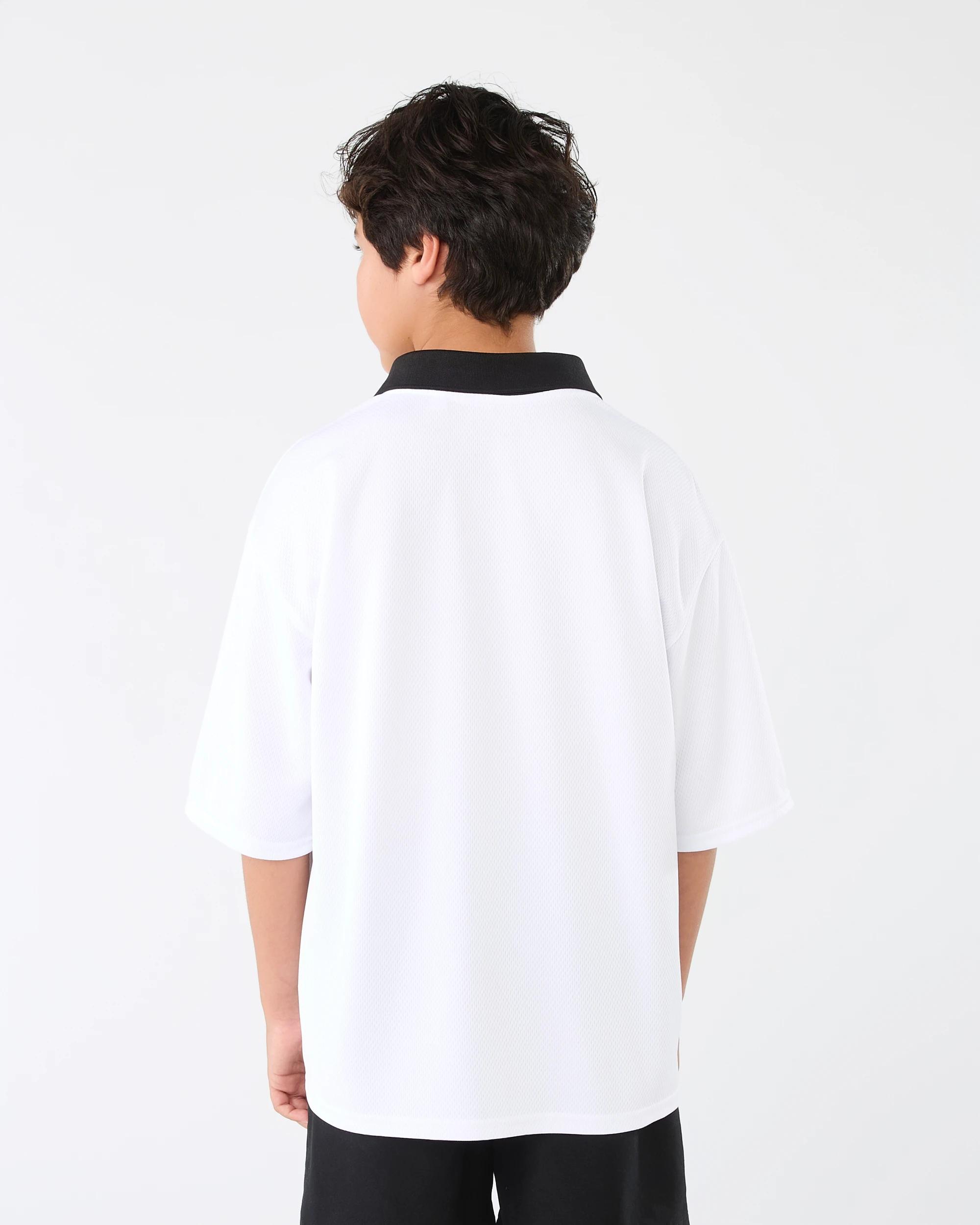 2 Short Sleeve Mesh Collar T-shirt Wht Varsit, 2 of 9