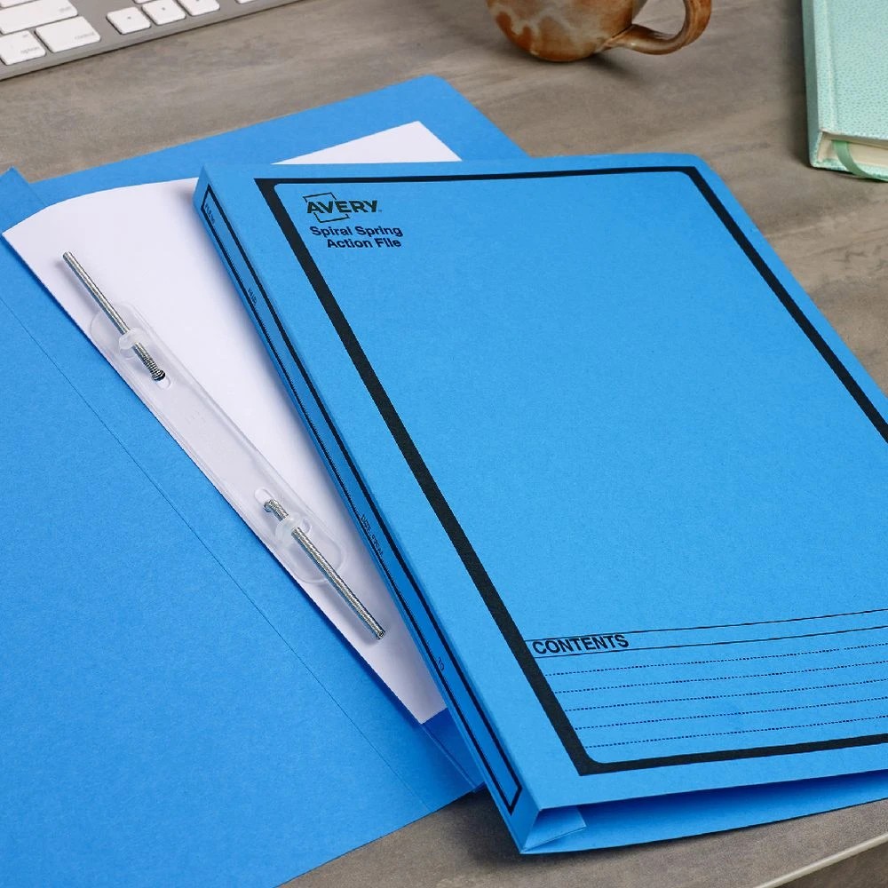 3 Avery Foolscap Spiral Spring File Blue, 3 of 6