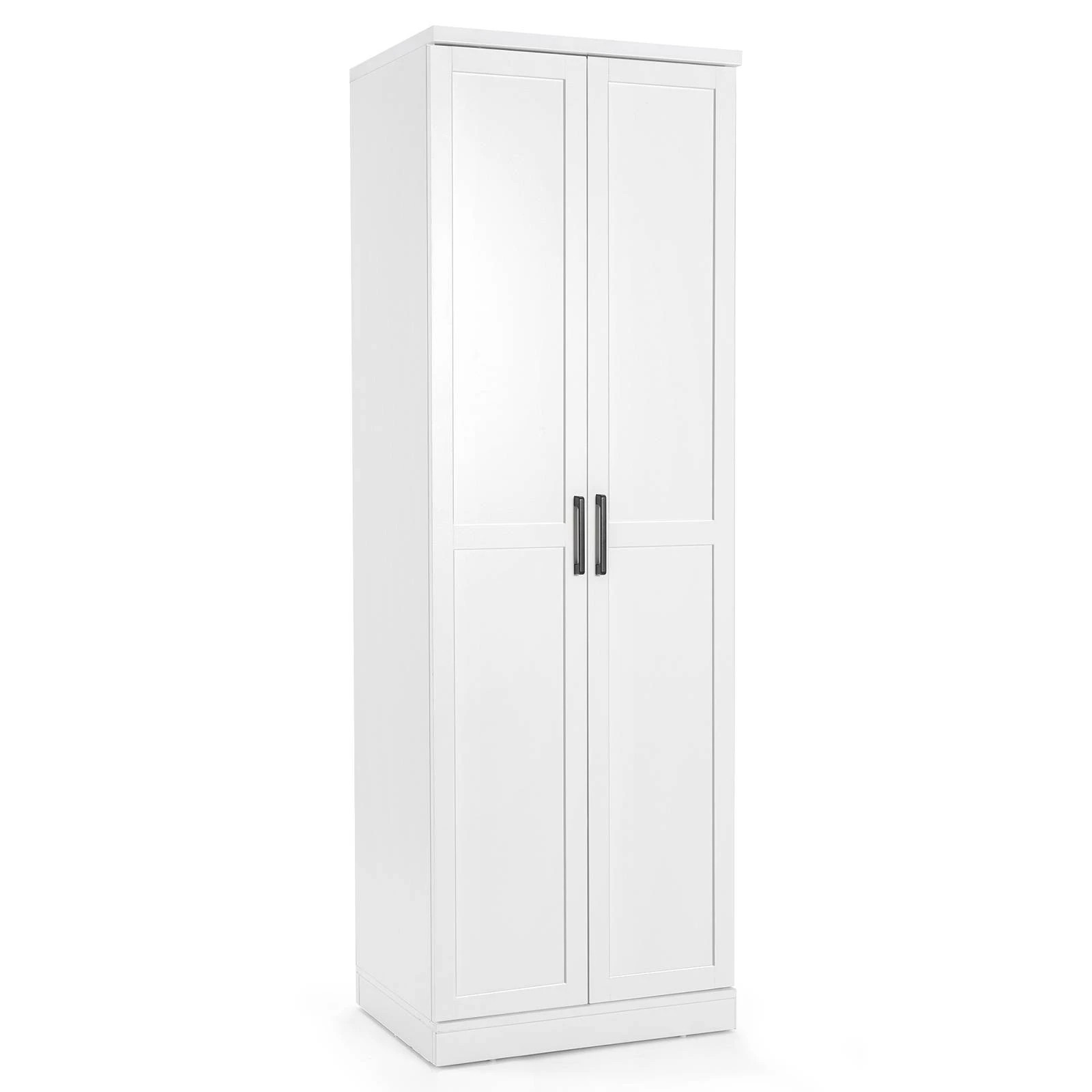 1 Costway Tall Cabinet Sideboard 2 Doors White, 1 of 5
