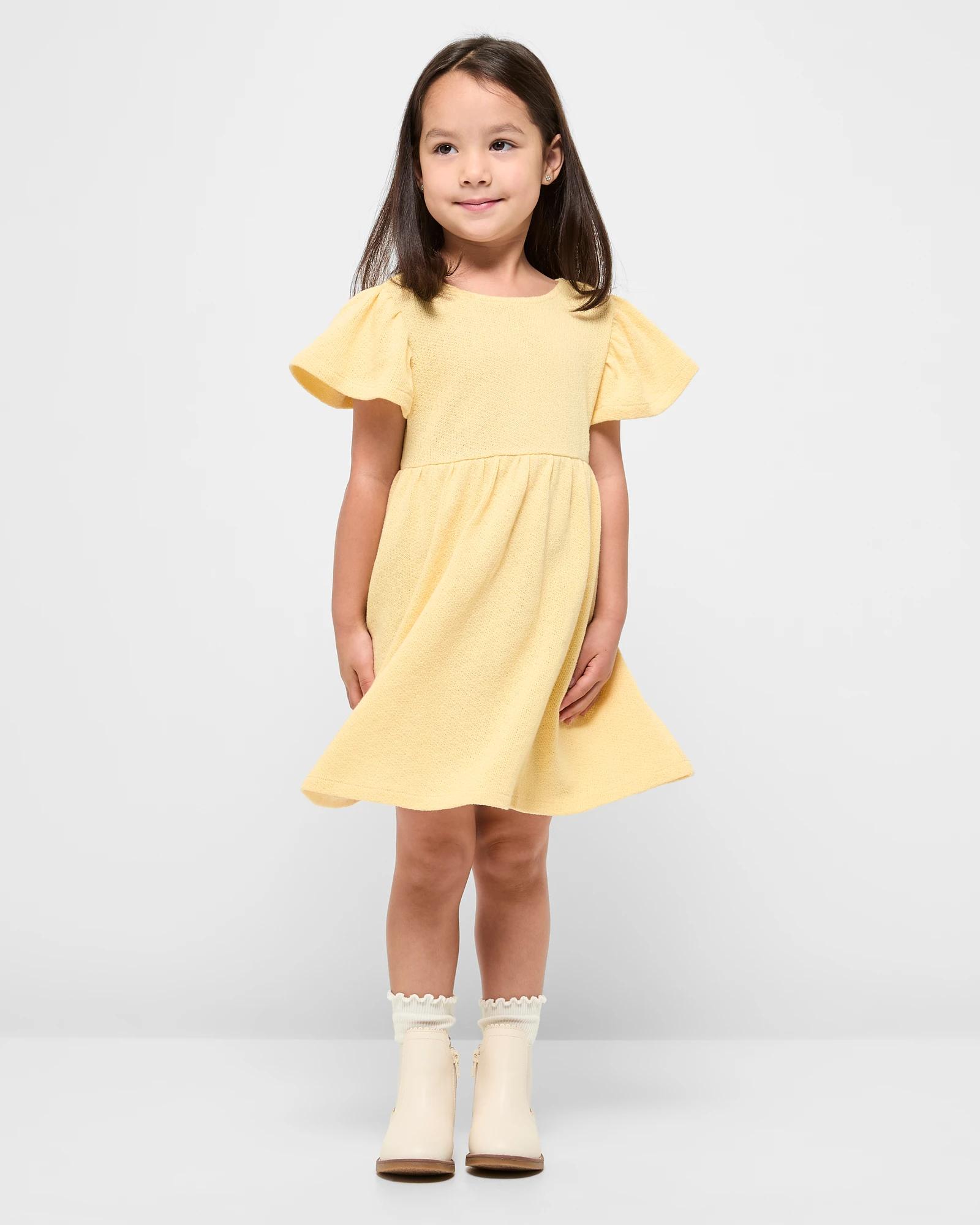 2 Target Australian Cotton Blend Textured Knit Dress YELLOW, 2 of 5