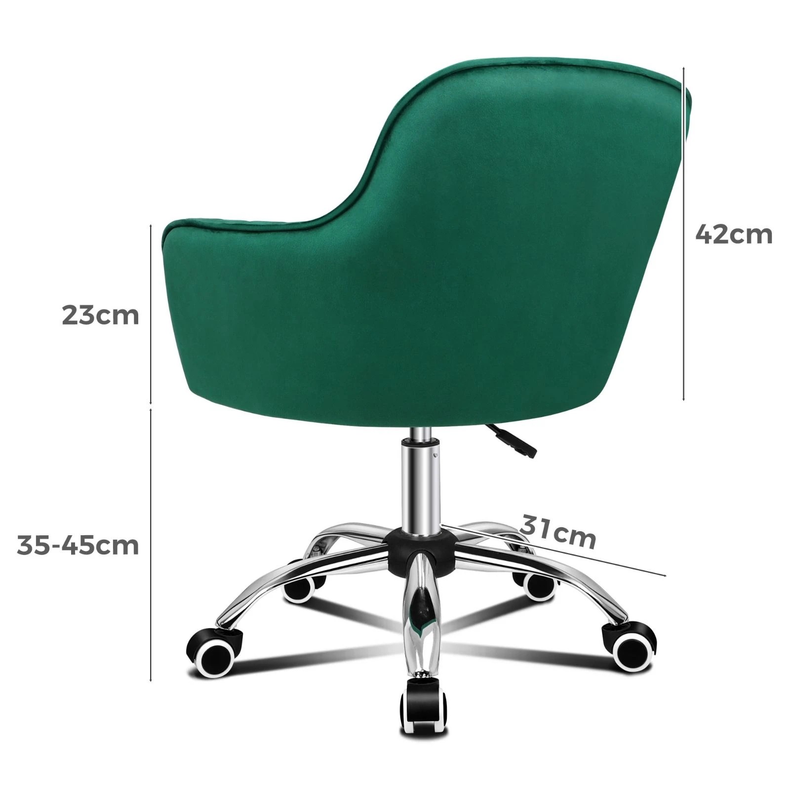 7 Alfordson Velvet Office Chair Computer Swivel Armchair Work Adult Kids - Green, 7 of 10