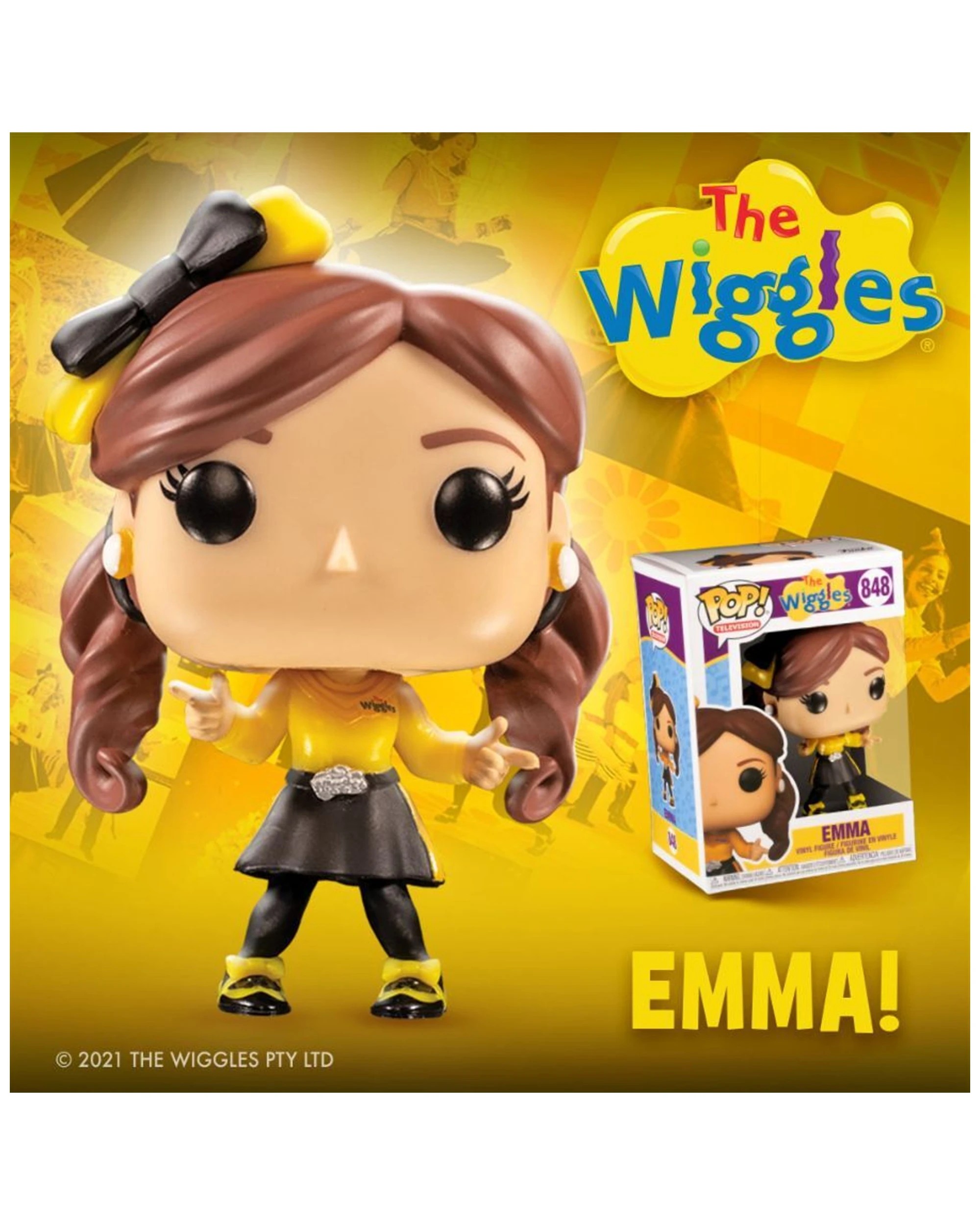 4 Pop Vinyl Figurine The Wiggles - Emma Wiggle 10cm Plastic Collectible Figure - Yellow, 4 of 5
