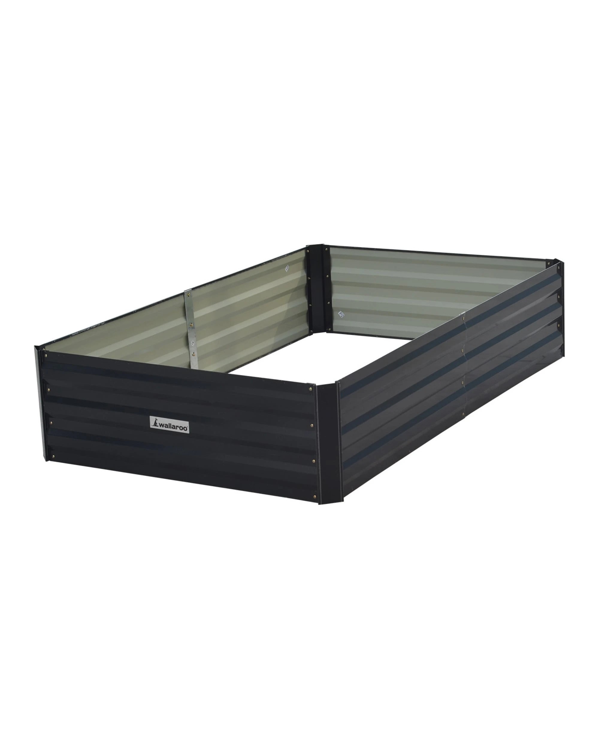 1 Wallaroo Galvanized Steel Raised Garden Bed 150 x 90 x 30cm Plants Vegetables Herbs Flowers - Black, 1 of 5