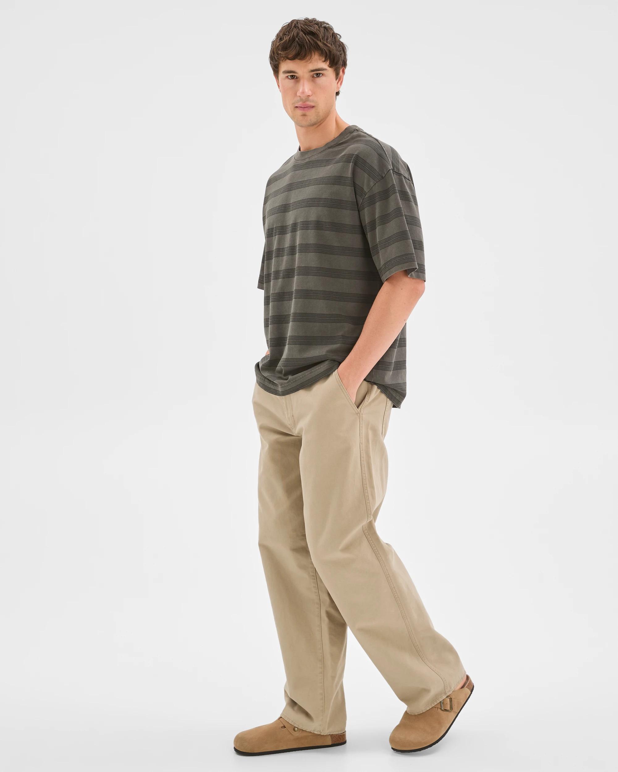 3 Commons Australian Cotton Overdyed Striped T-Shirt BLACK STRIPE, 3 of 7
