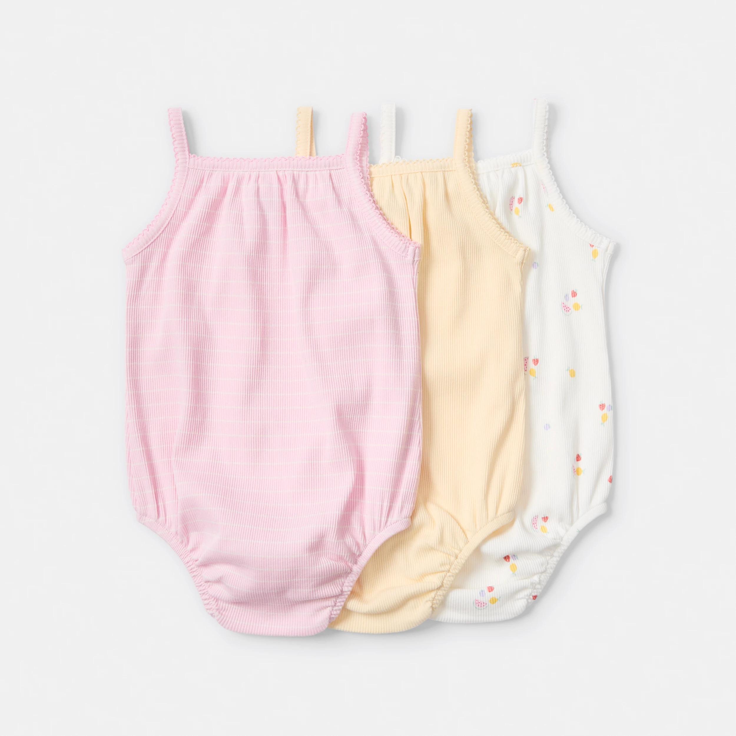 2 3 Pack Sleeveless Ribbed Bodysuit FRUIT SALAD, 2 of 8
