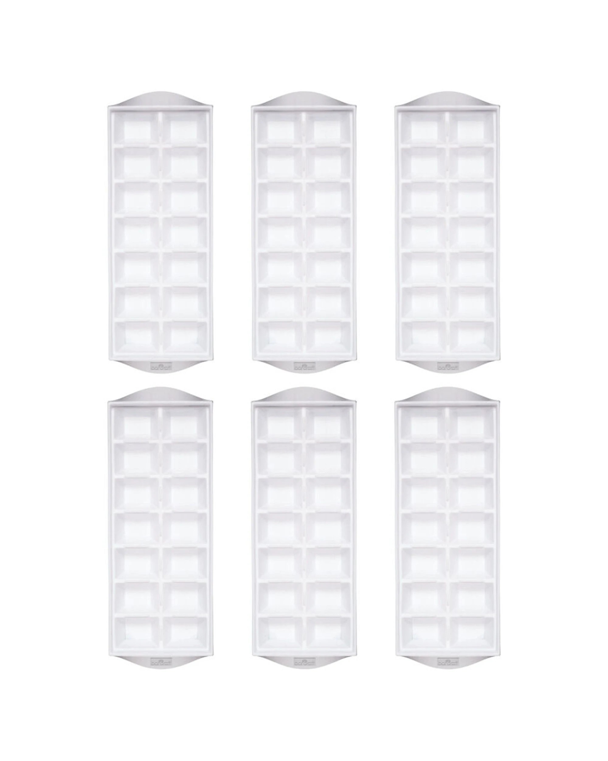1 BarCraft 6PK Plastic Flexible 14-Ice Cube Tray Mould - White, 1 of 6