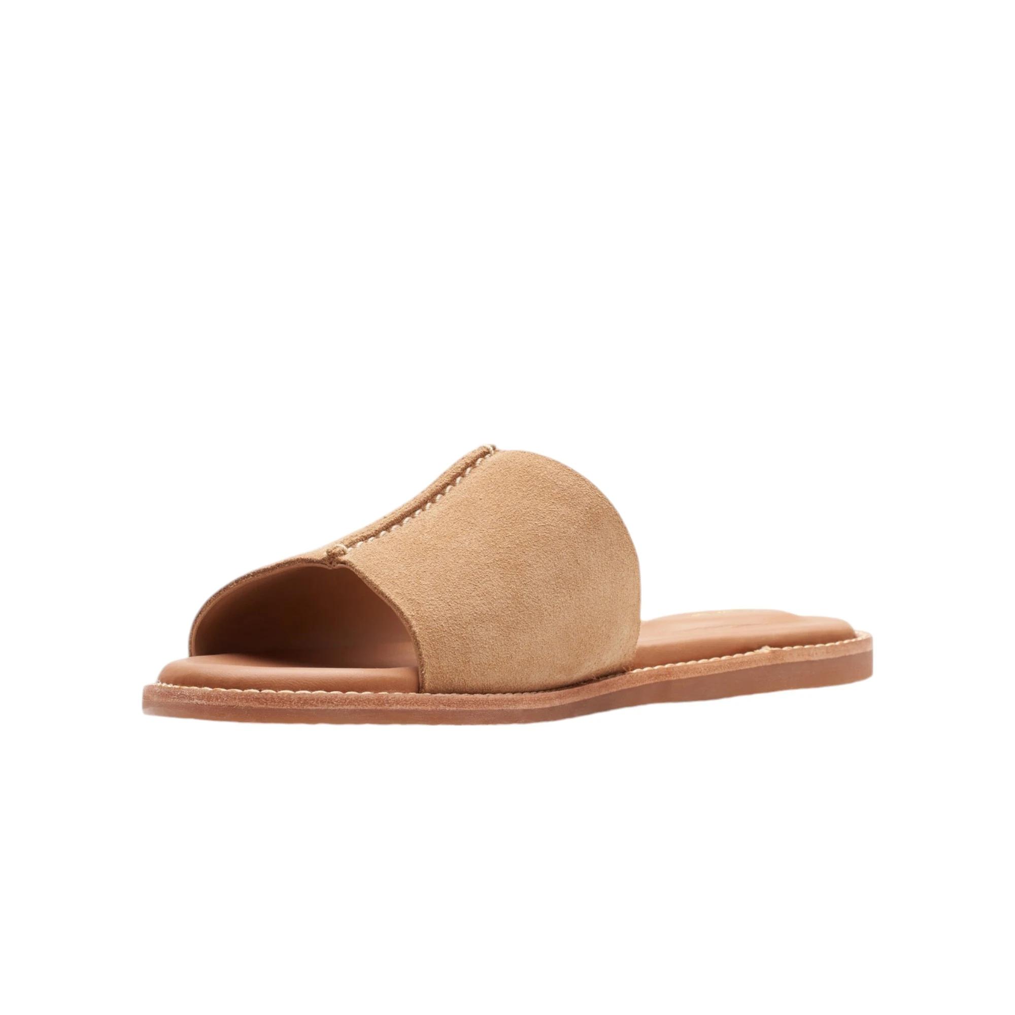 4 Clarks Womens Karsea Mule Slides Light Suede Sandals Slip On Shoes TAN, 4 of 7