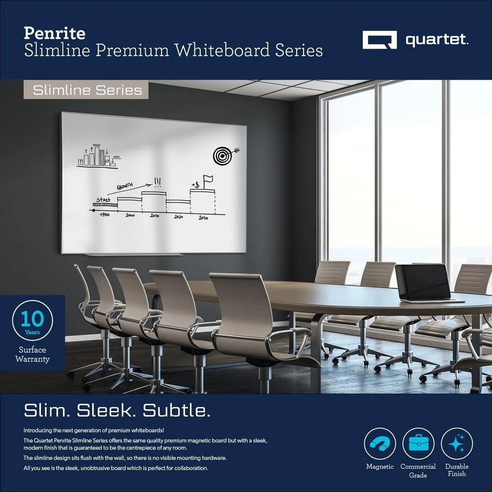 5 Quartet Penrite Slimline Premium Whiteboard 1200 x 900 mm, 5 of 6