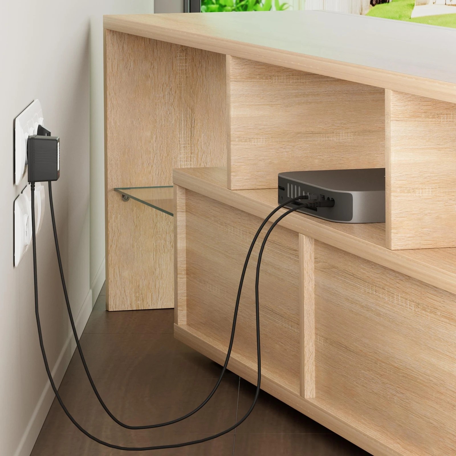 4 Alfordson Entertainment Unit 160cm TV Stand LED Light Storage Drawer - Oak, 4 of 10