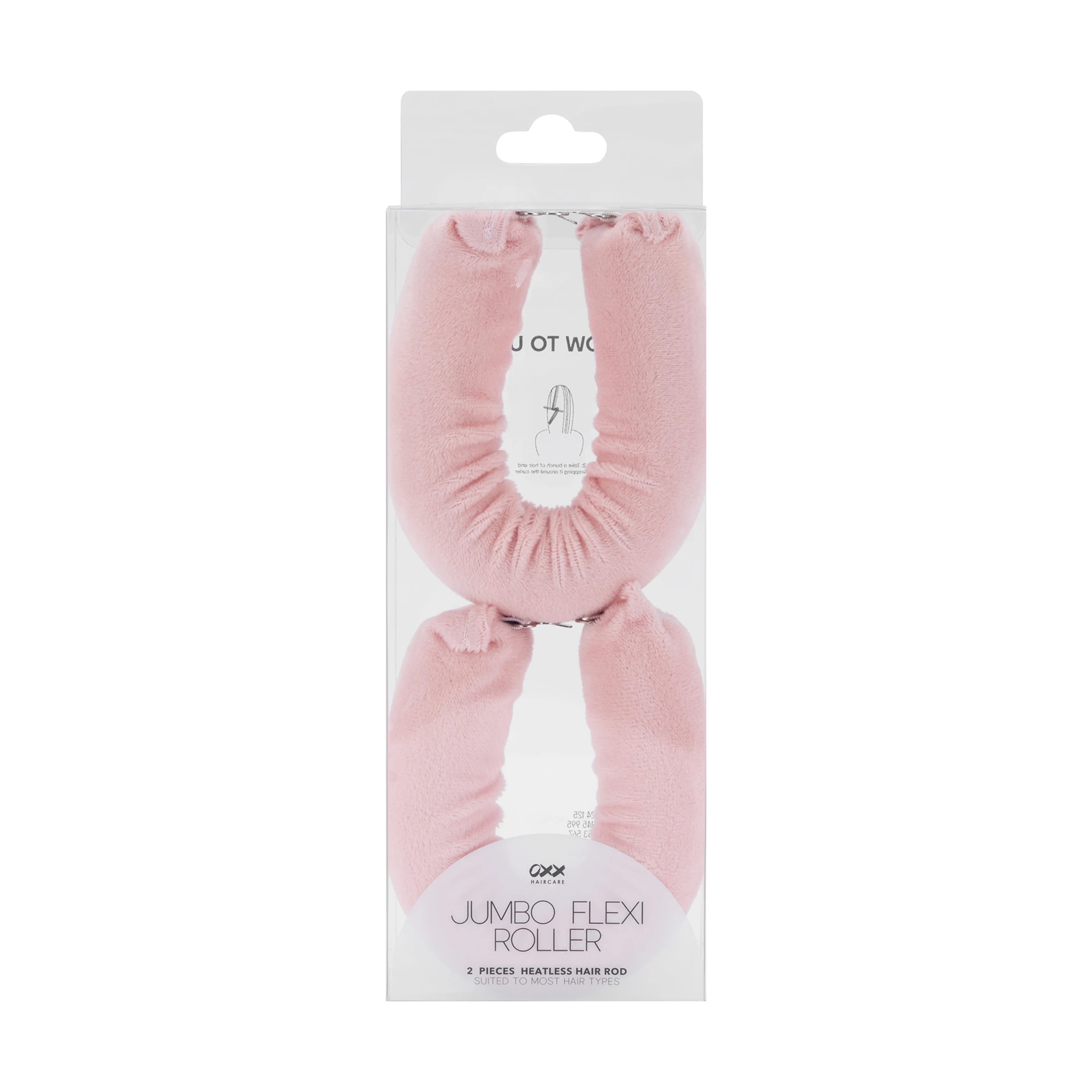 1 OXX Haircare 2 Piece Jumbo Flexi Rollers - Pink, 1 of 6