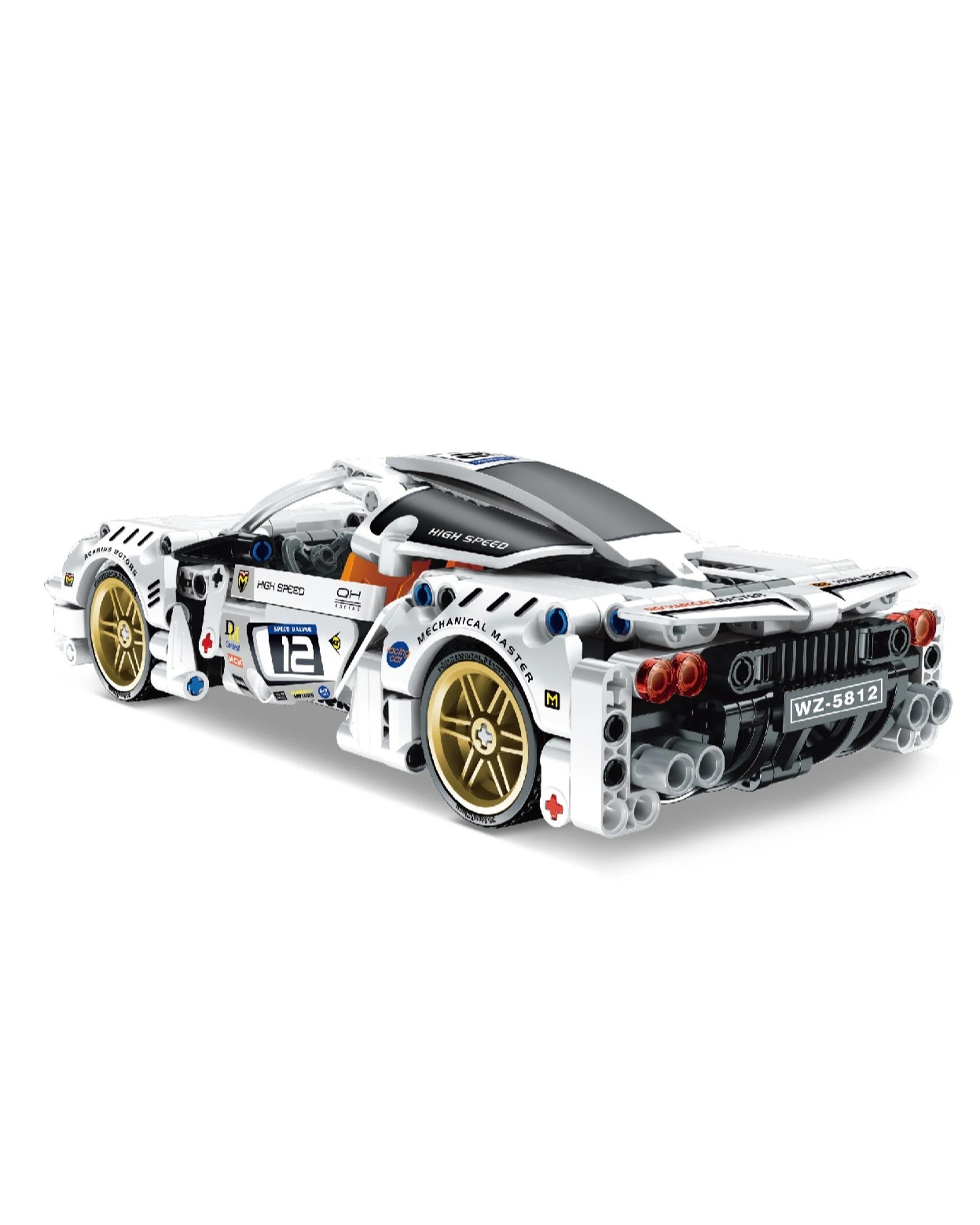 3 iM.Master Mechanical Master Pull Back Super Car White 437 Piece Model Kit - 5812 - White, 3 of 5