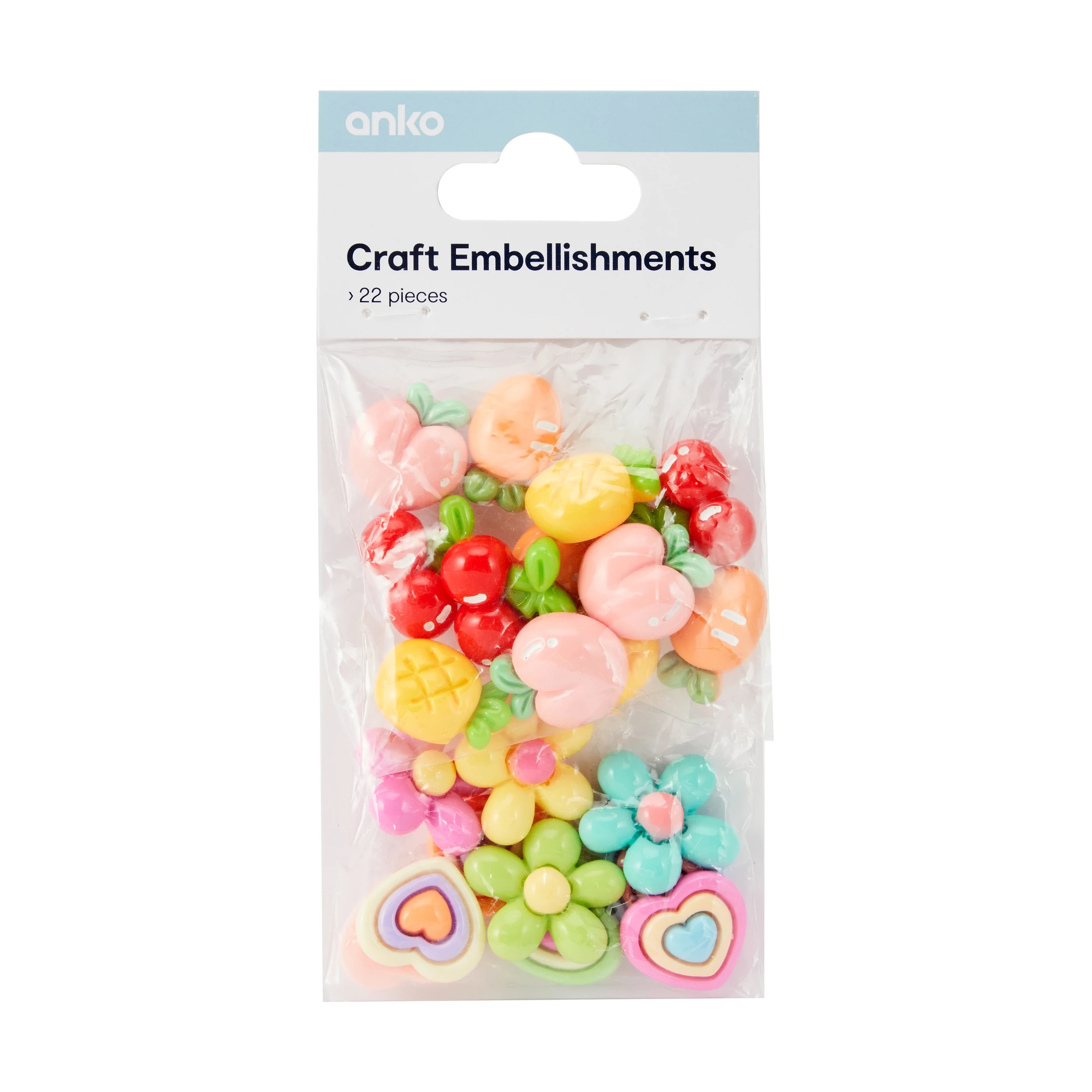 1 22 Piece Craft Embellishments - Fruit and Flower, 1 of 3