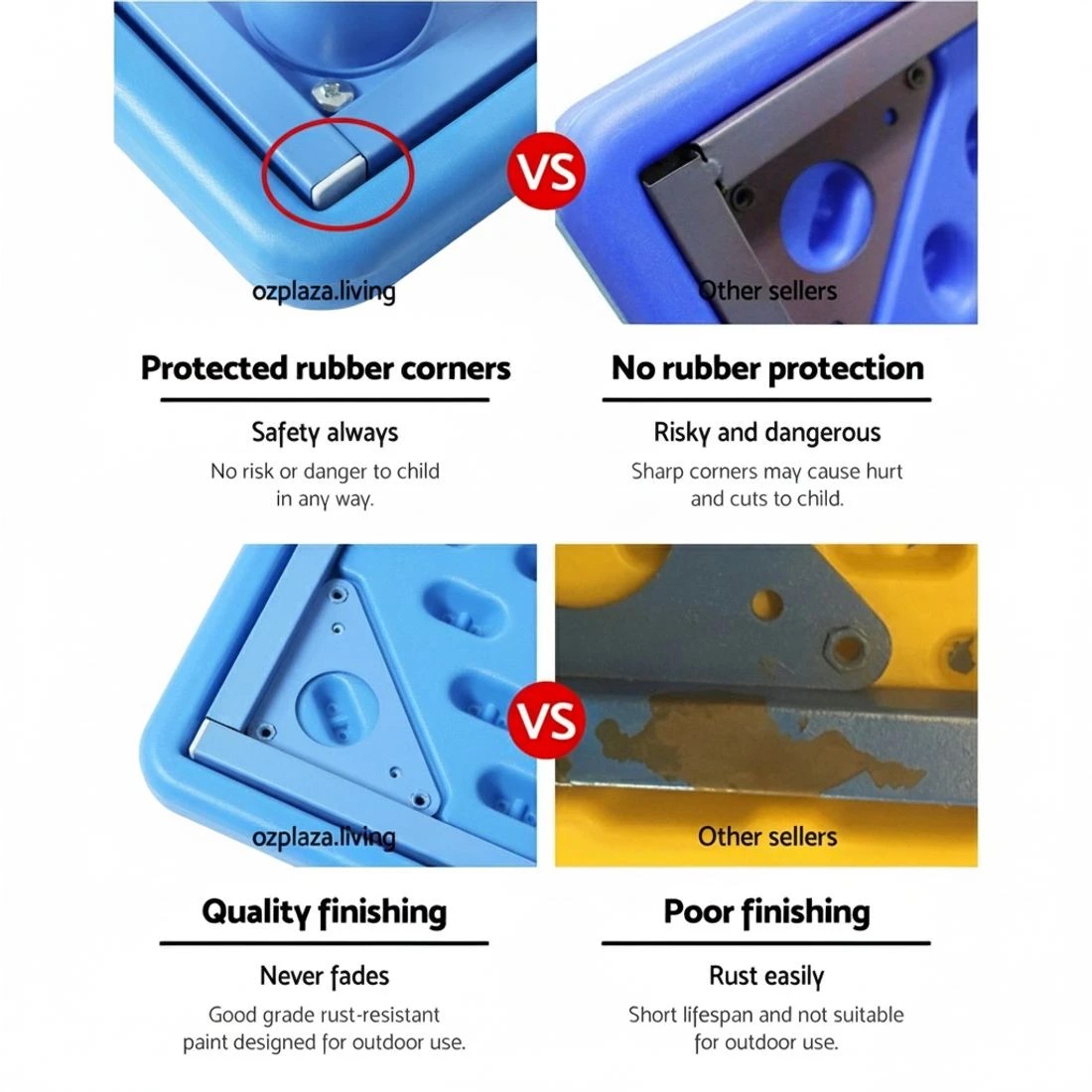 6 Keezi Kids Table Plastic Square Activity Study Desk 60X60CM - Blue, 6 of 8