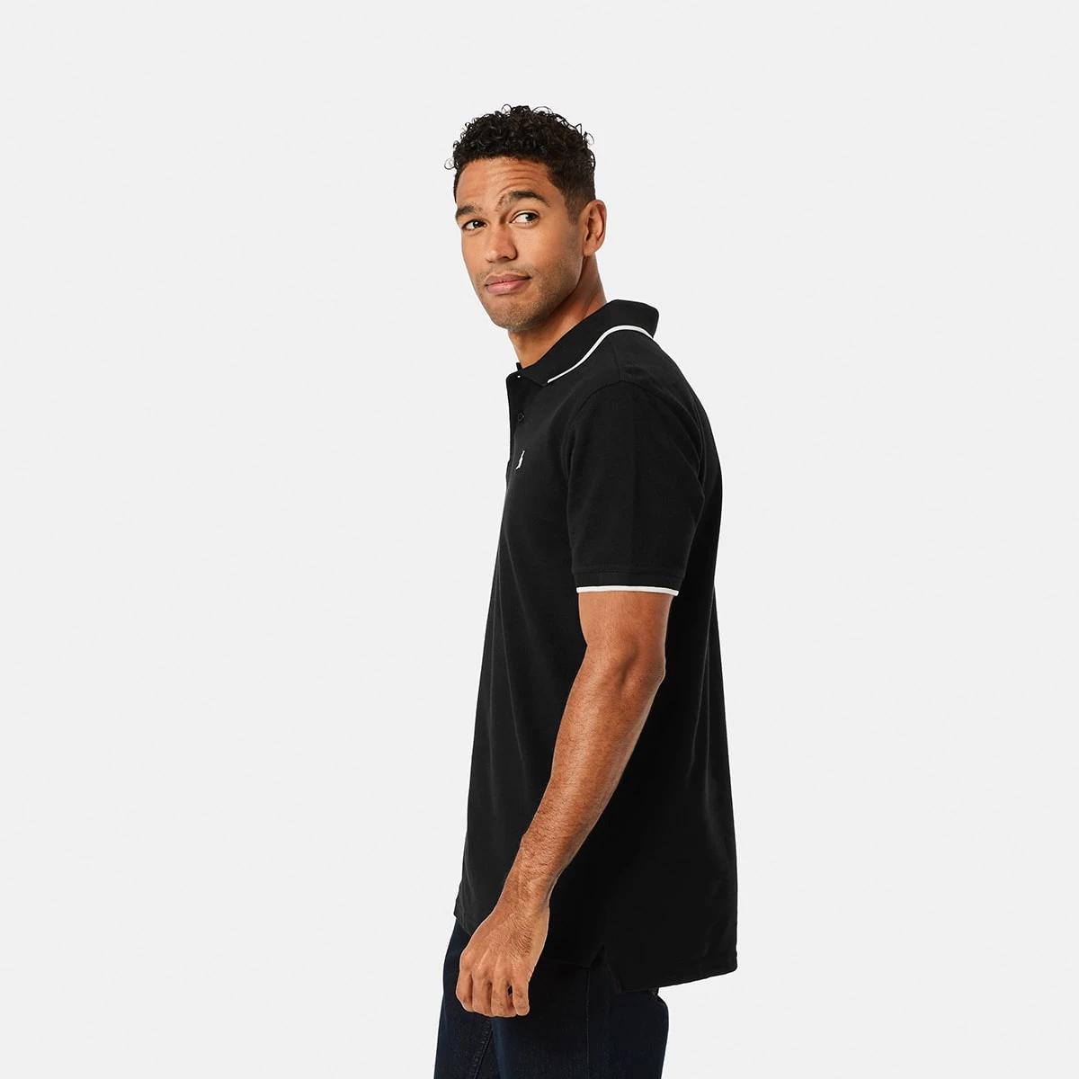 2 Tipped Pique Polo Black, 2 of 7