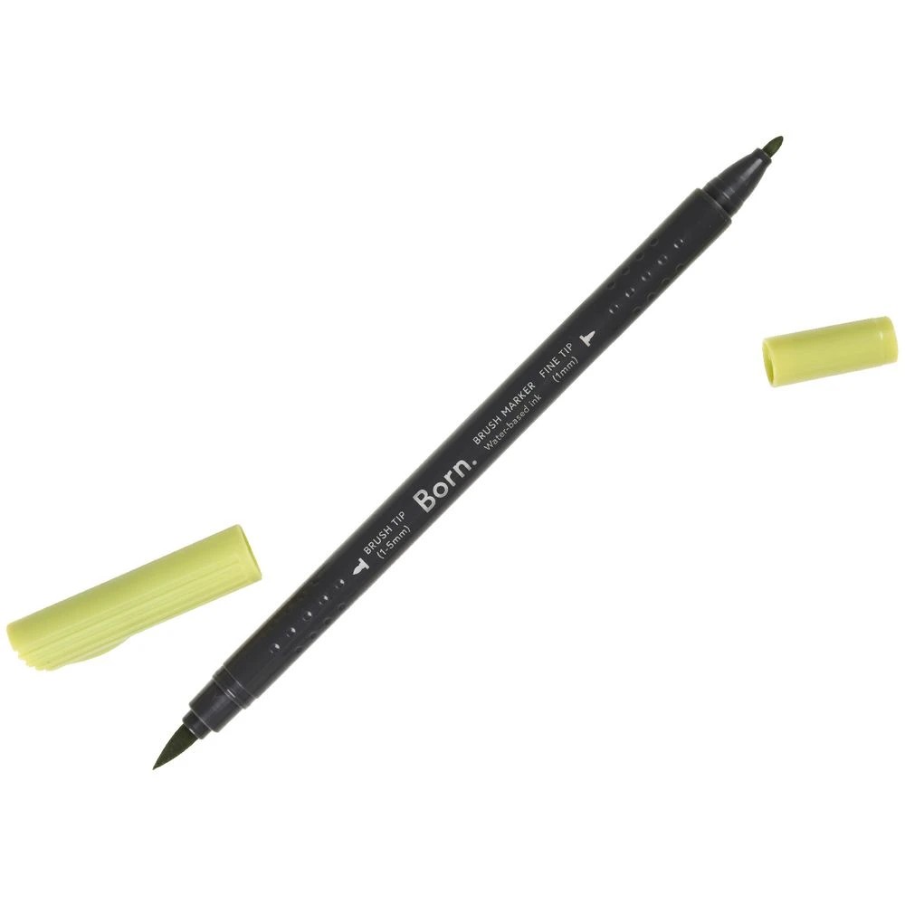 3 Born Professional Brush Dual-Tip Marker Pastel Green 126, 3 of 4