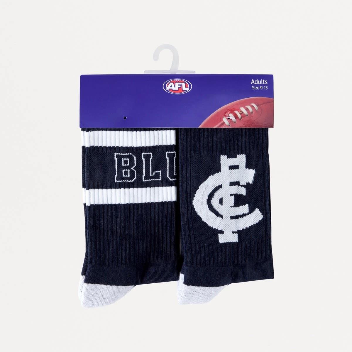 3 2 Pack Official AFL Adult Socks Carlton, 3 of 3