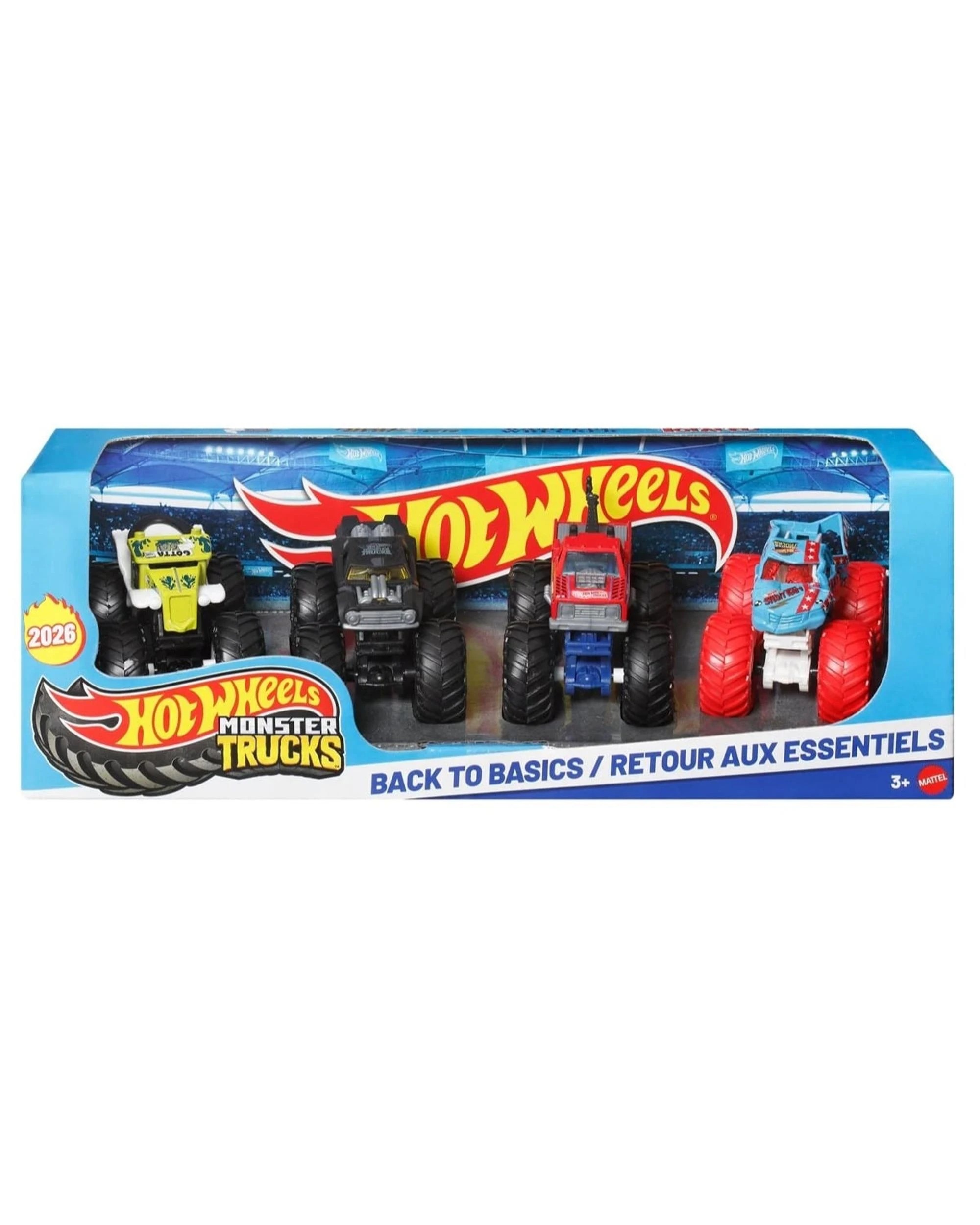 1 Hot Wheels Monster Trucks Back to Basics 1:64 Scale 4 Pack, 1 of 1