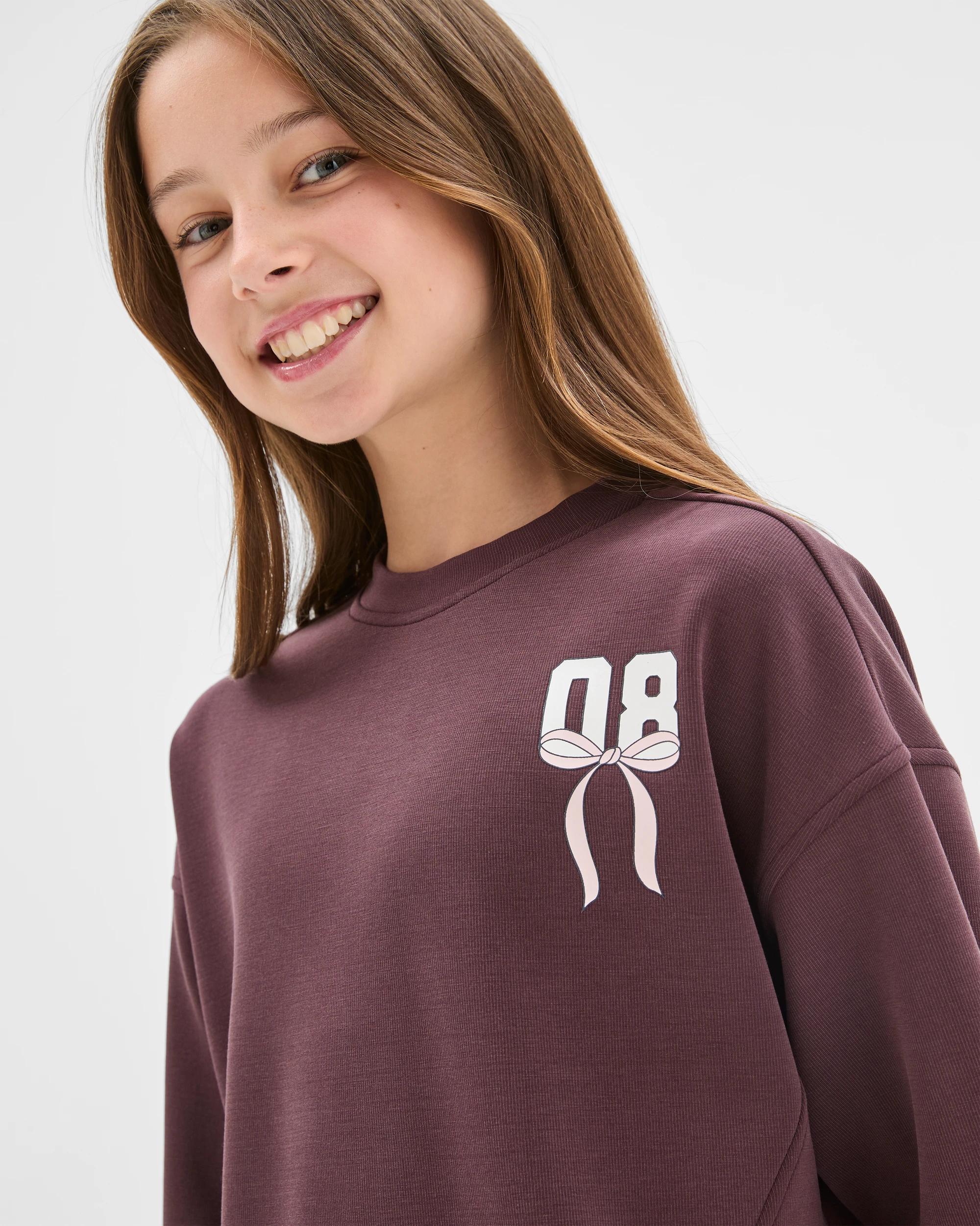 2 Target Kids Sandwash Scuba Crew Neck Top BURGUNDY, 2 of 6