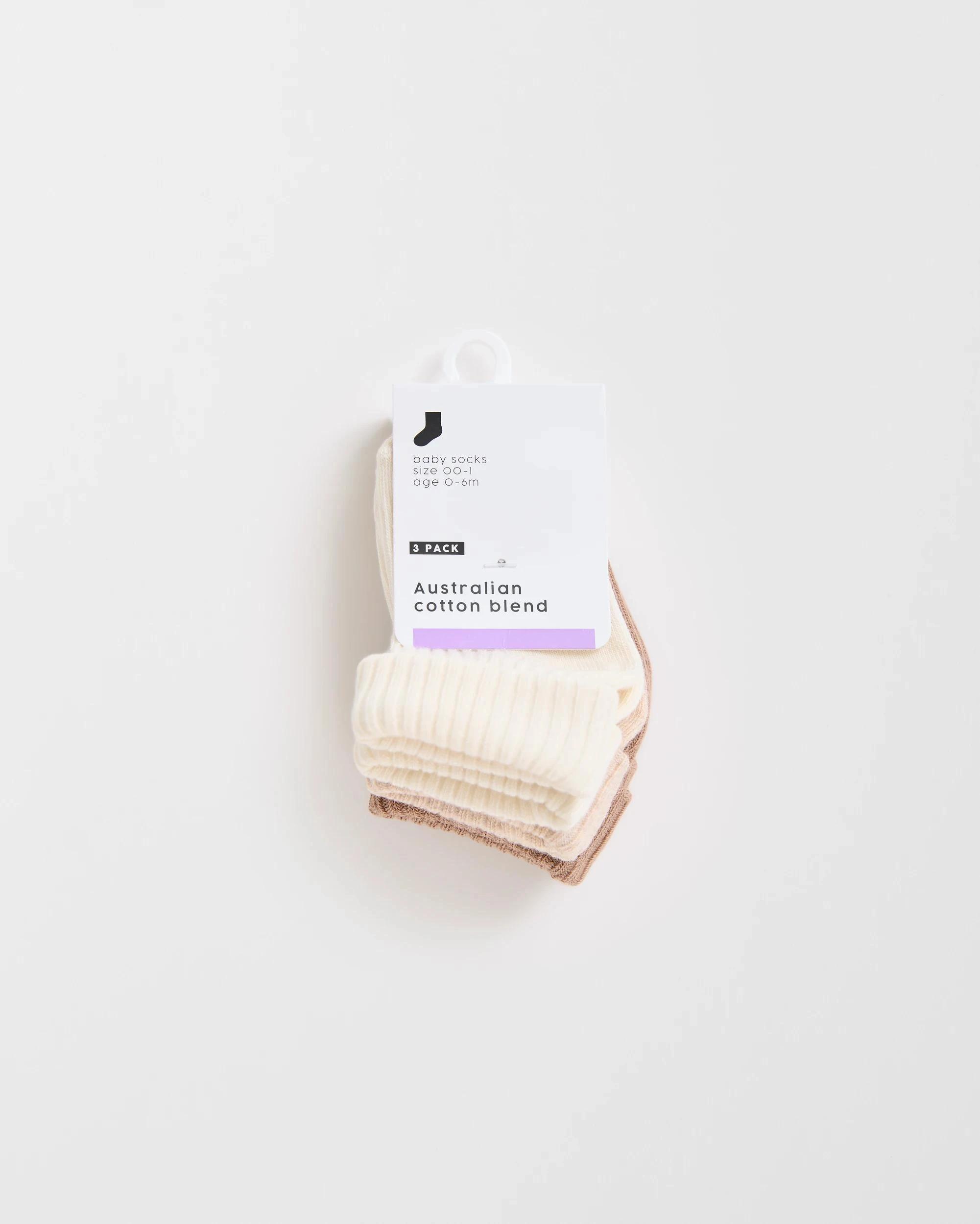 3 Target Baby Baby Unisex 3 Pack Turnover Socks NEUTRALS, 3 of 3