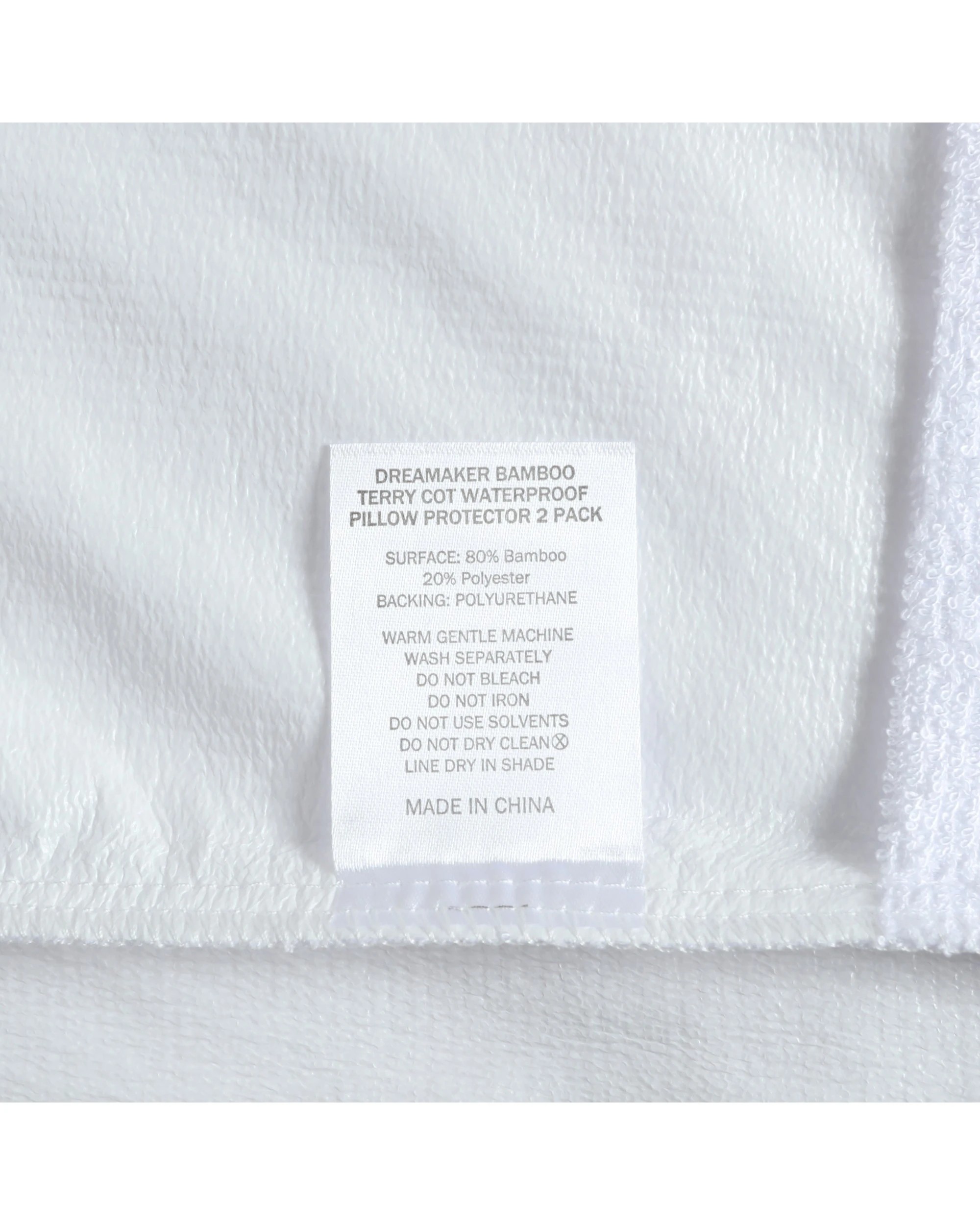 5 Dreamaker Baby Bamboo Terry Baby Waterproof Pillow Protector 2 Pack - COT size - White, 5 of 8