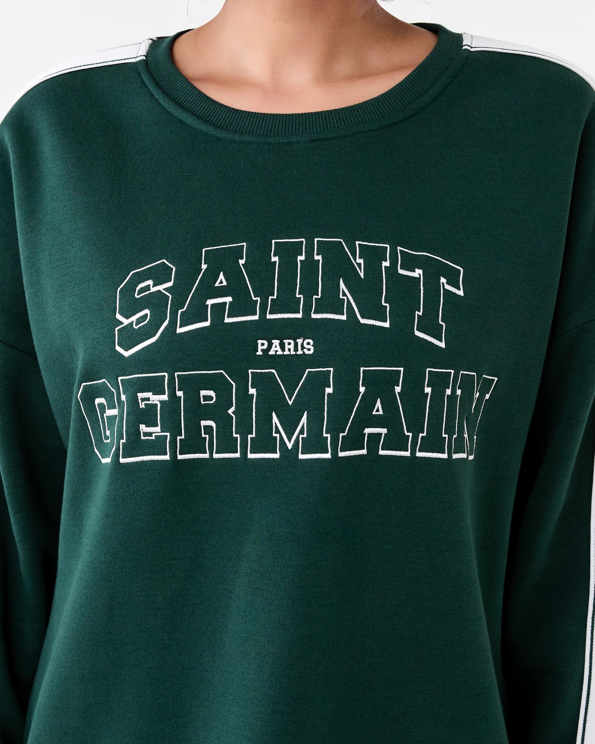 6 Oversized Print Sweatshirt Snt Green, 6 of 7