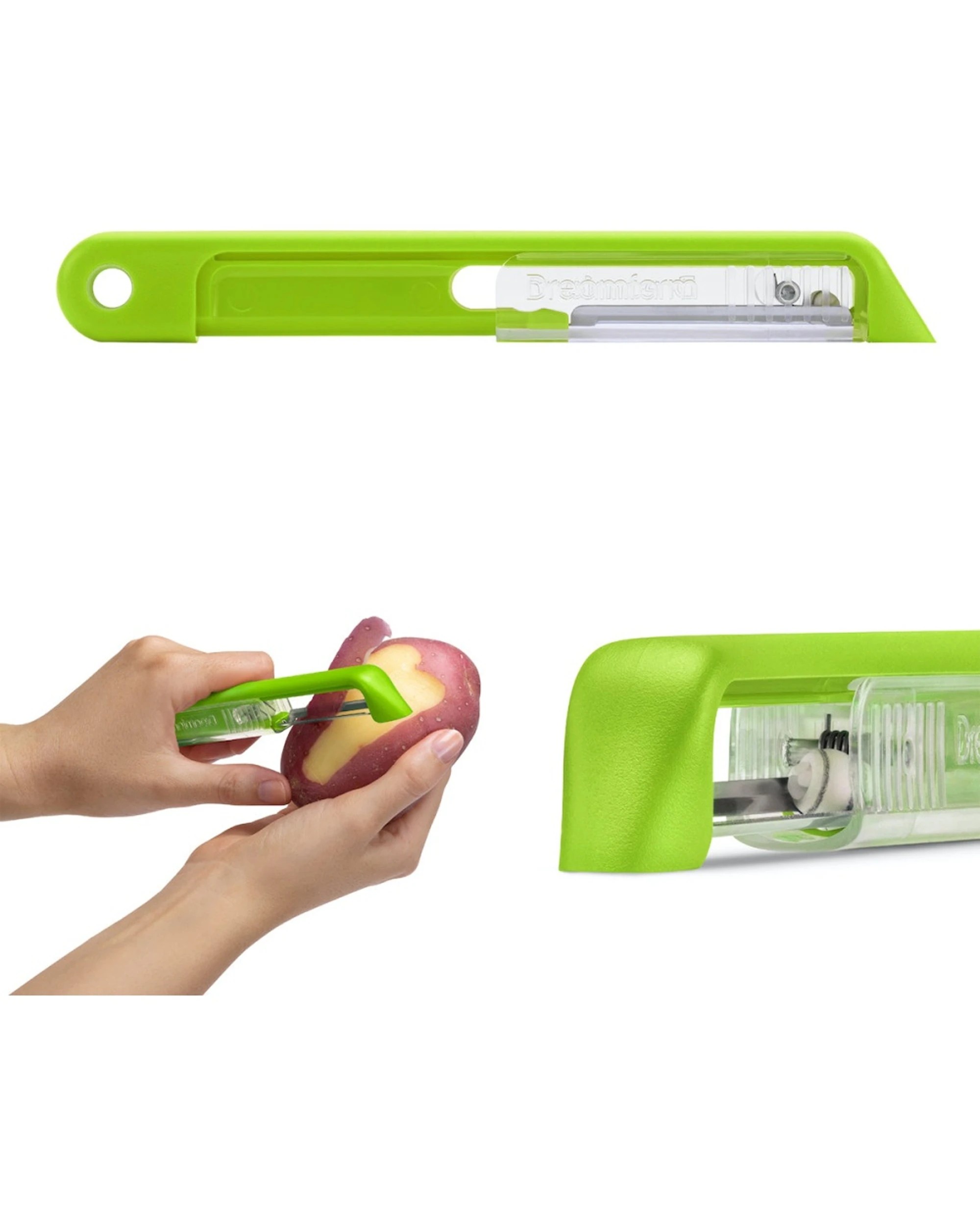 4 Dreamfarm Sharple Self Sharpening Vegetable Peeler With Cover Razor Sharp - Green, 4 of 6