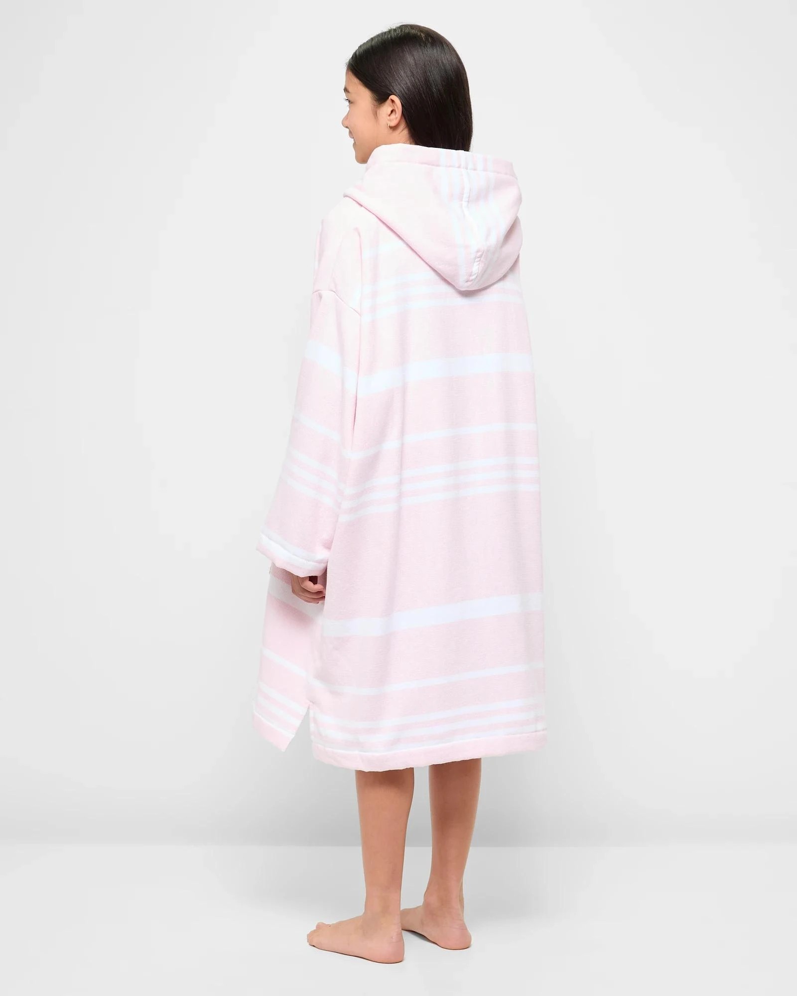 3 Target Henley Kids  Zip Thru Hooded Towel - Pink, 3 of 6