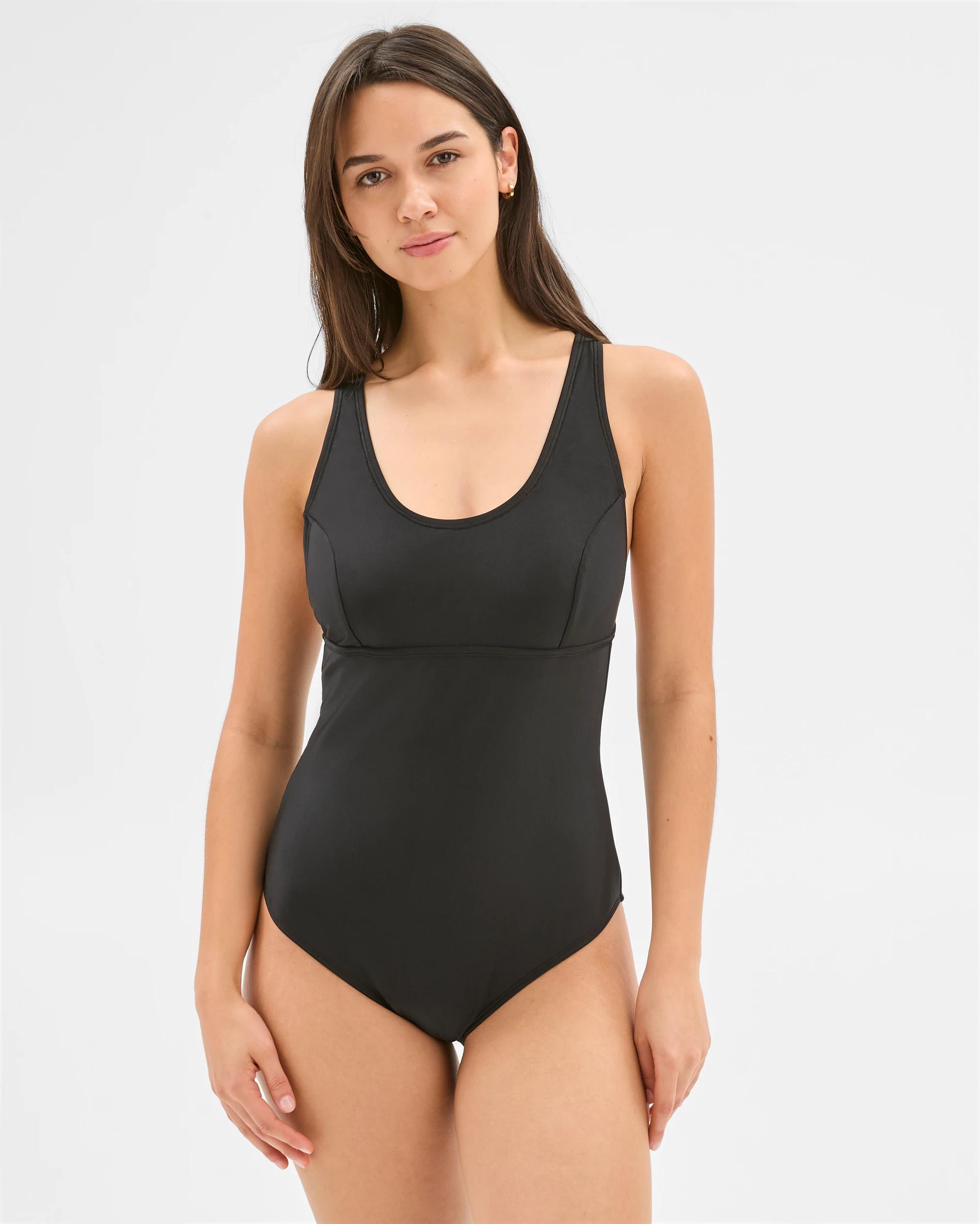 1 Target Resort Active Cross Back One Piece Bathers BLACK, 1 of 5