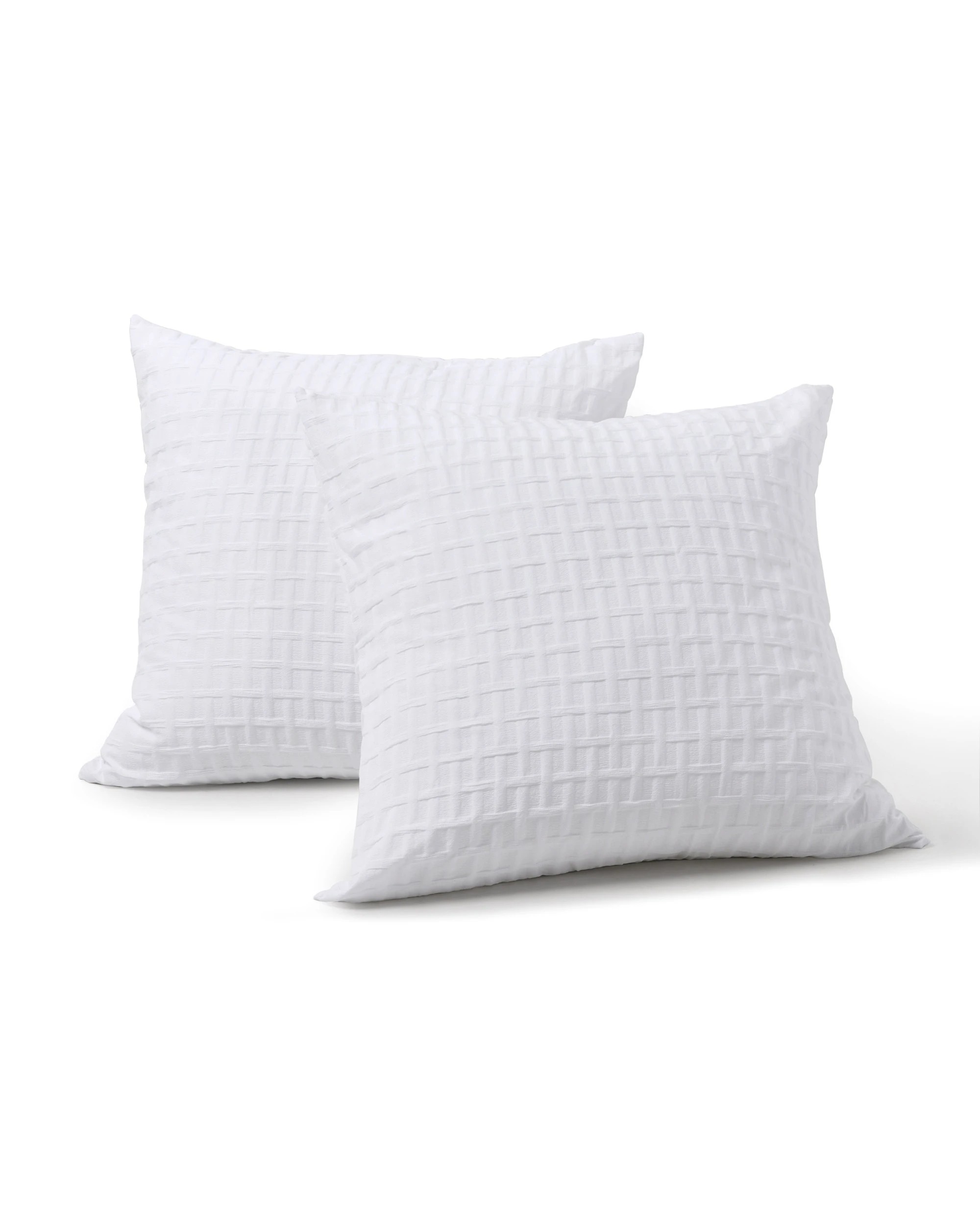 2 Dreamaker Aubrey Jacquard European Pillowcase Twin Pack - White, 2 of 3
