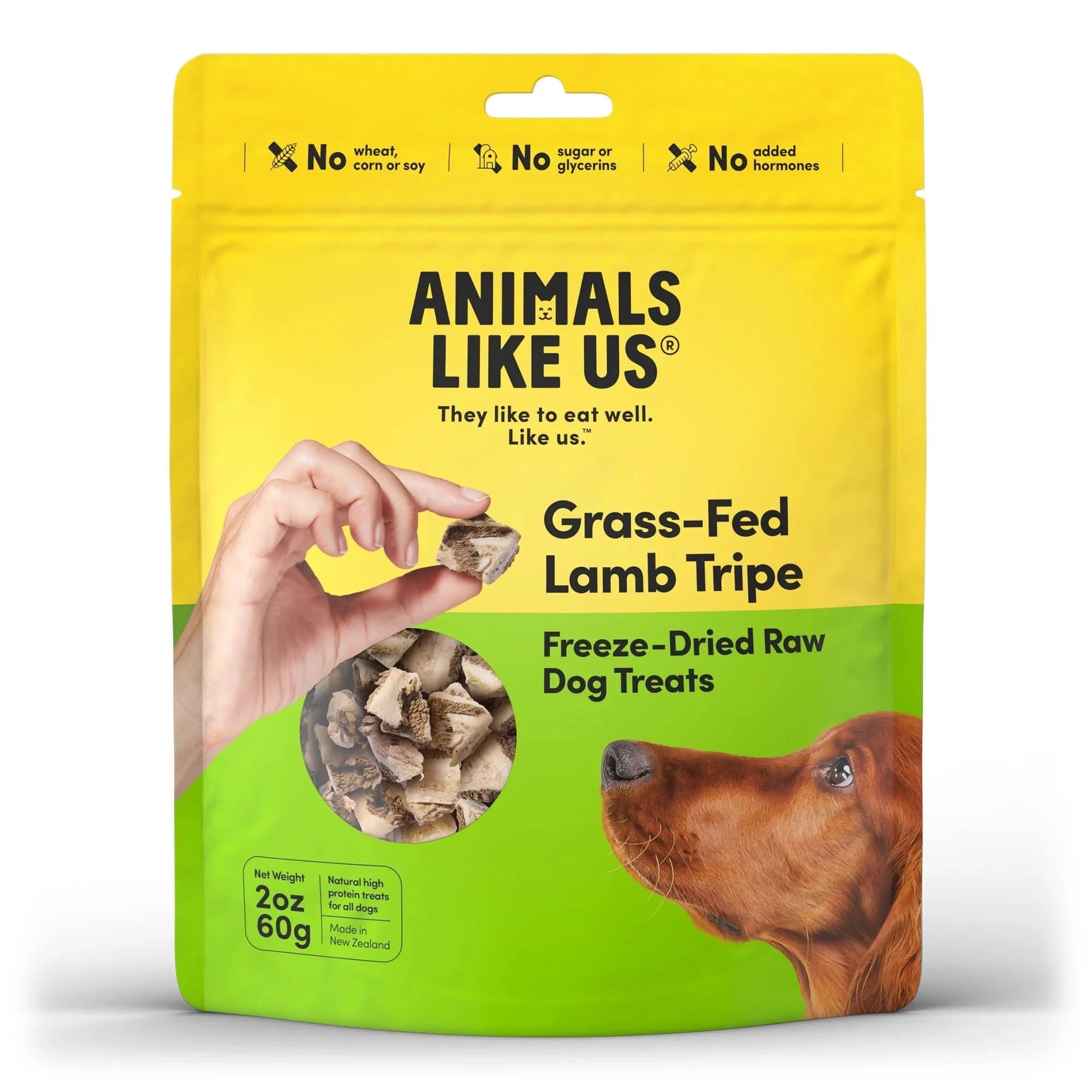 1 Animals Like Us - Grass-Fed Lamb Tripe Freeze-Dried Raw Dog Treats 60g, 1 of 1