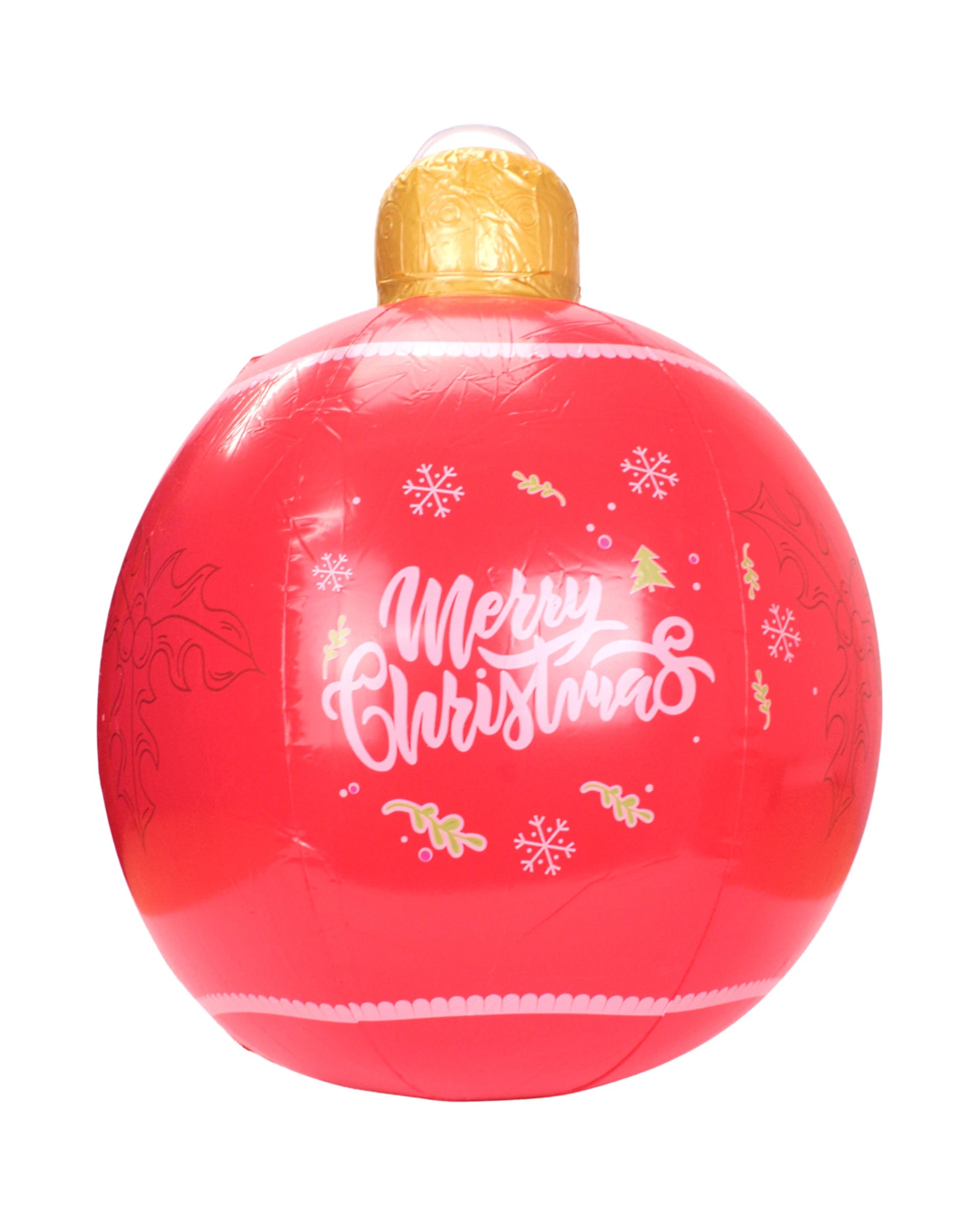 1 Party Maker Inflatable Merry Christmas Bauble 60cm - Red, 1 of 2