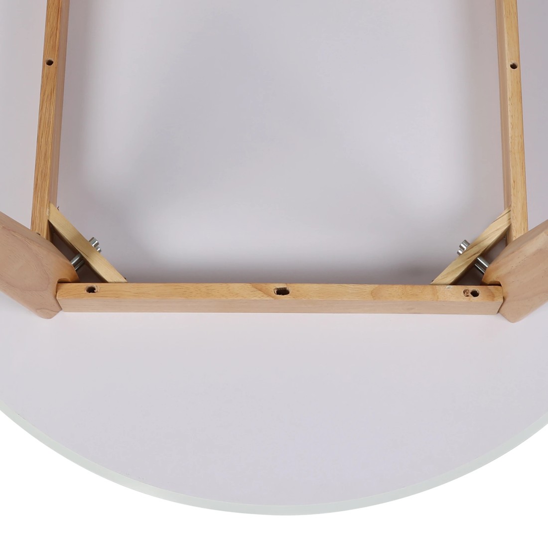 6 Levede Dining Table Round Rubberwood Base Kitchen Cafe Restaurant White 120cm, 6 of 7