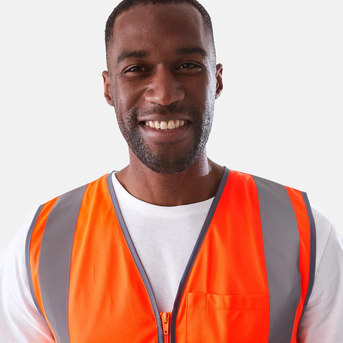 8 Workwear Hi-Visibility Vest SAFETY ORANGE, 8 of 10