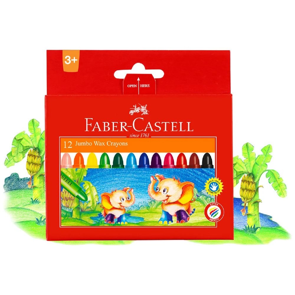 5 Faber-Castell Jumbo Wax Crayons 12 Pack, 5 of 5