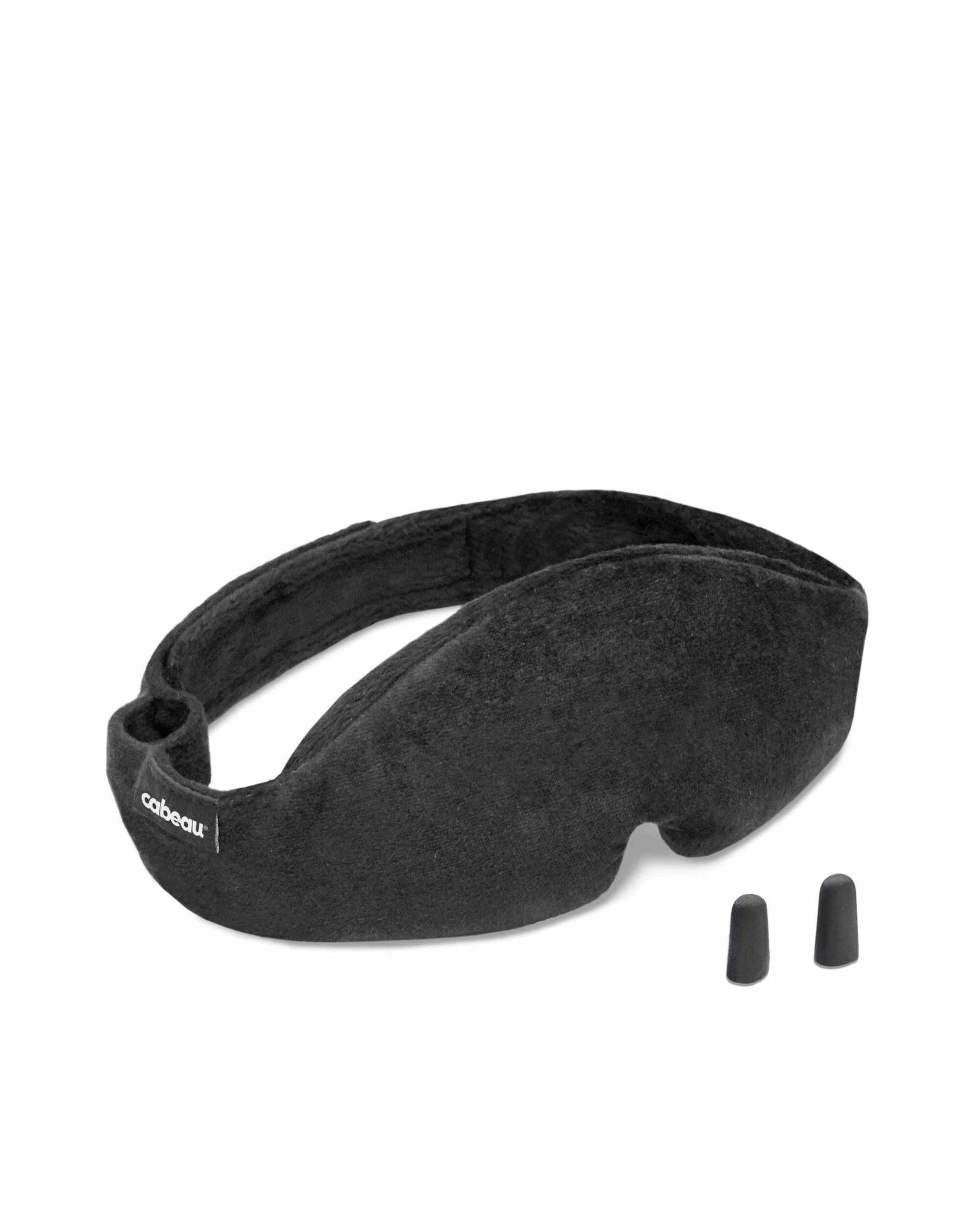 1 Cabeau Midnight Magic Travel Sleep Mask with Earplugs - Black, 1 of 2