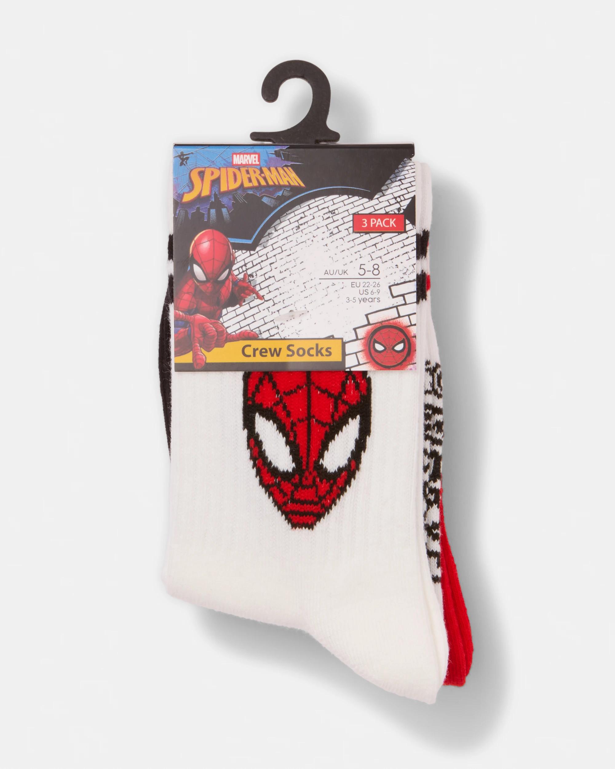 3 3 Pack Spider-Man License Crew Socks Spiderman, 3 of 3