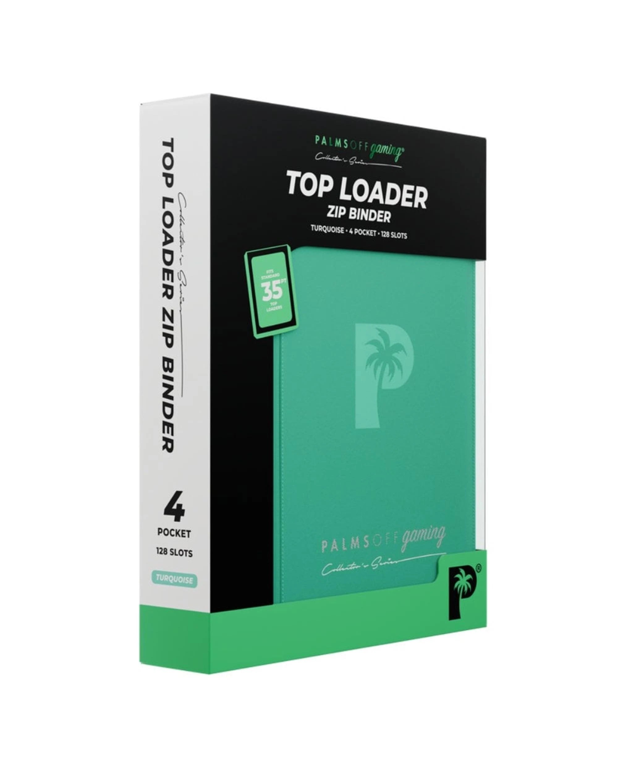1 Palms Off Gaming Collector's Series 4 Pocket Zip Top Loader Binder Turquoise, 1 of 8