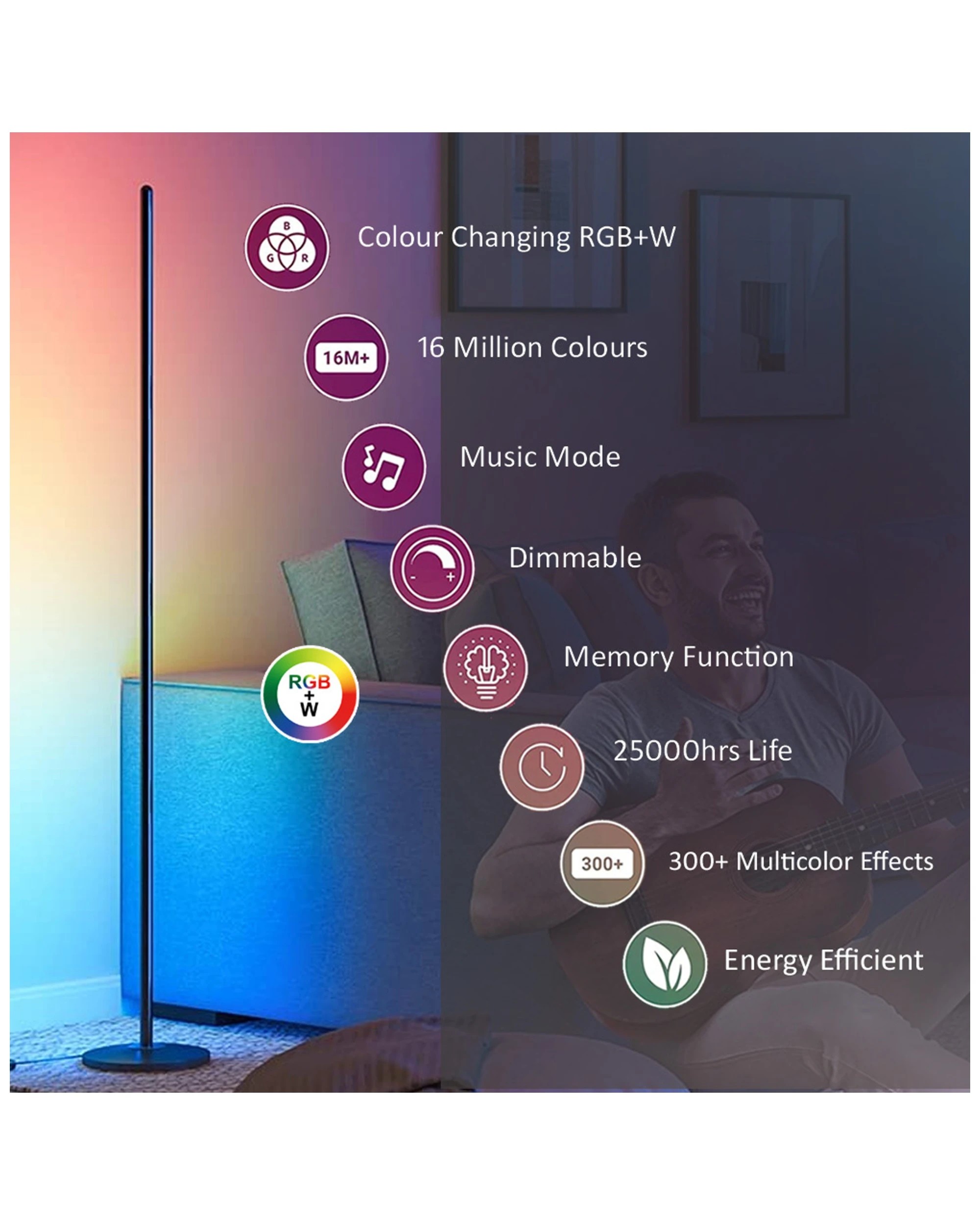 8 Sansai Smart Rgb/white Corner Led Light/lamp 1.56m Home Decor/lighting
 - Multi, 8 of 9